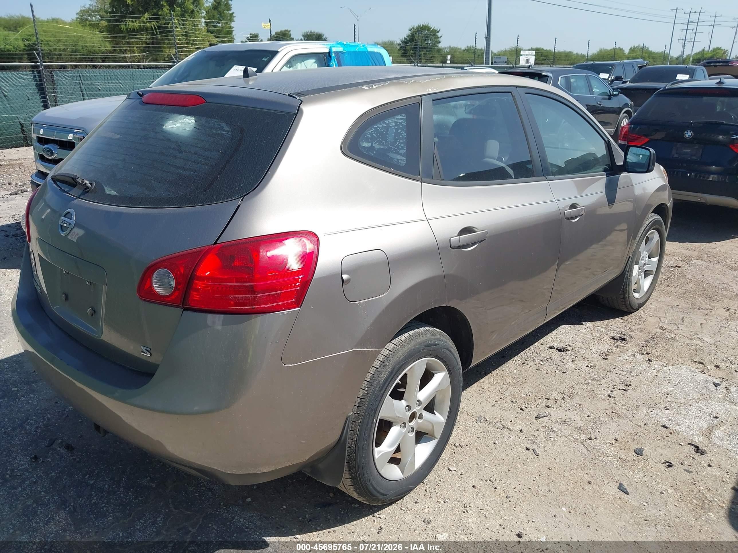 2009 Nissan Rogue S Tan vin: JN8AS58T89W320501