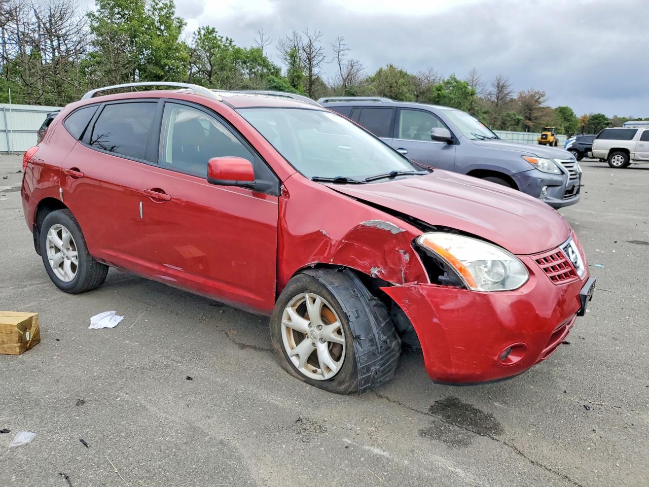 2008 Nissan Rogue S Red vin: JN8AS58TX8W009490