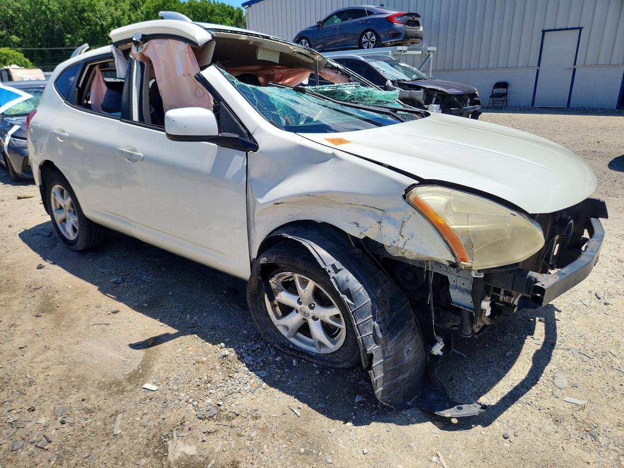 2009 Nissan Rogue S White vin: JN8AS58TX9W326011