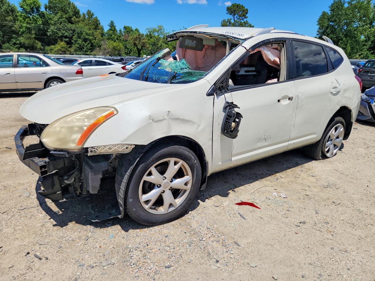 2009 Nissan Rogue S White vin: JN8AS58TX9W326011