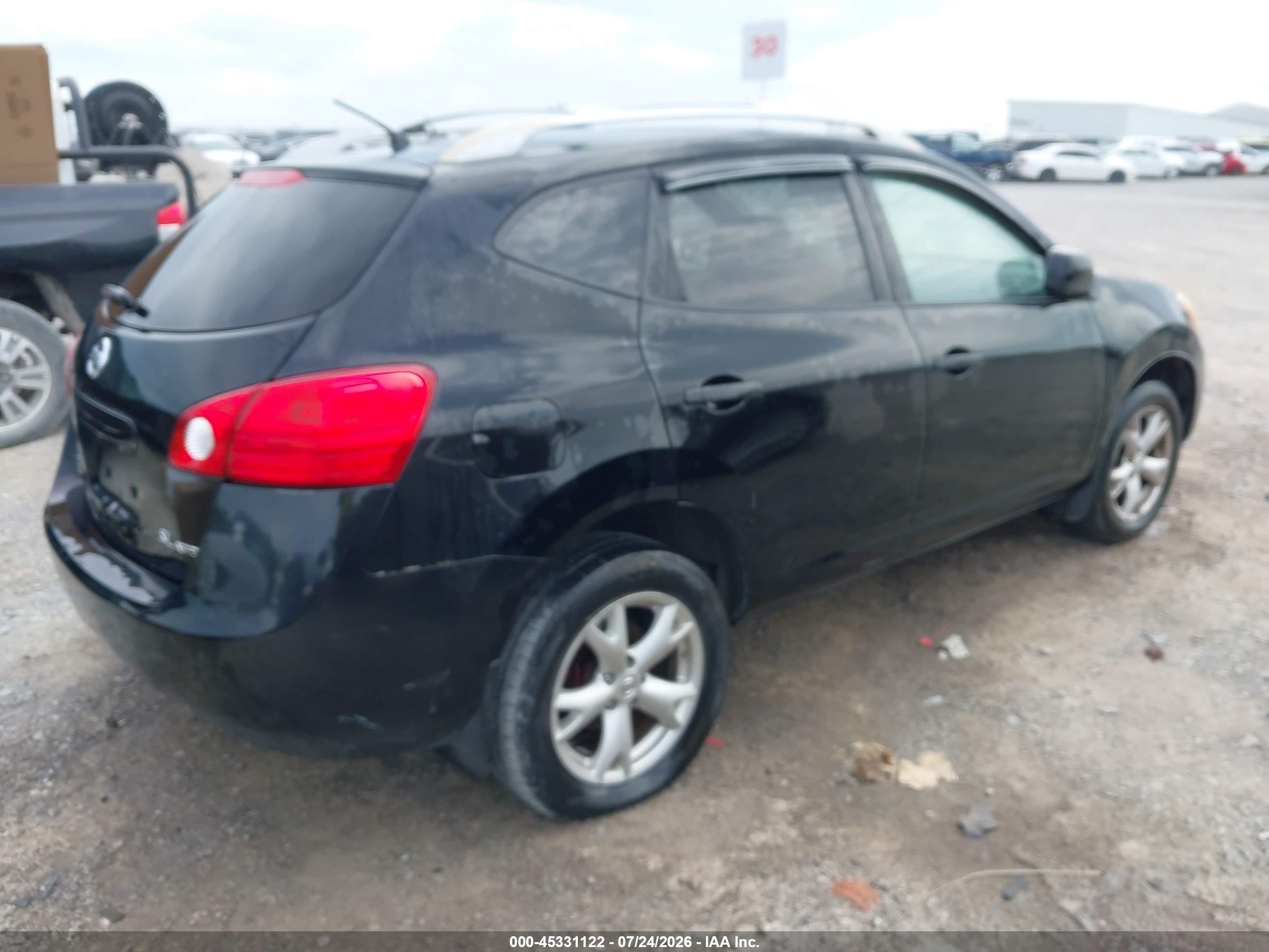 2008 Nissan Rogue Sl Black vin: JN8AS58V08W129512