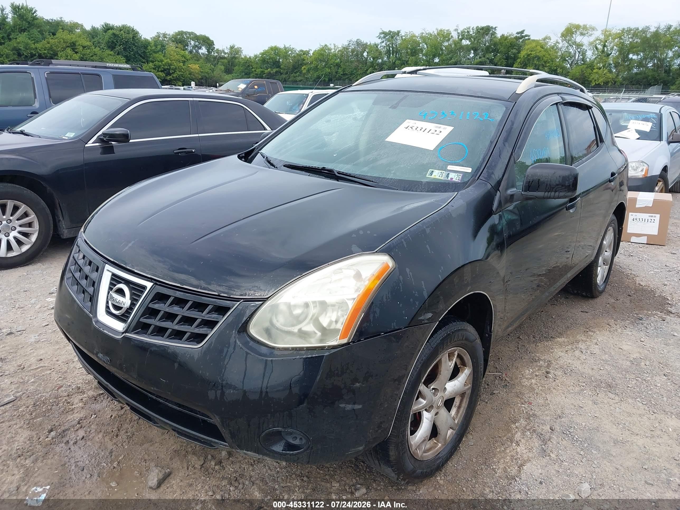 2008 Nissan Rogue Sl Black vin: JN8AS58V08W129512