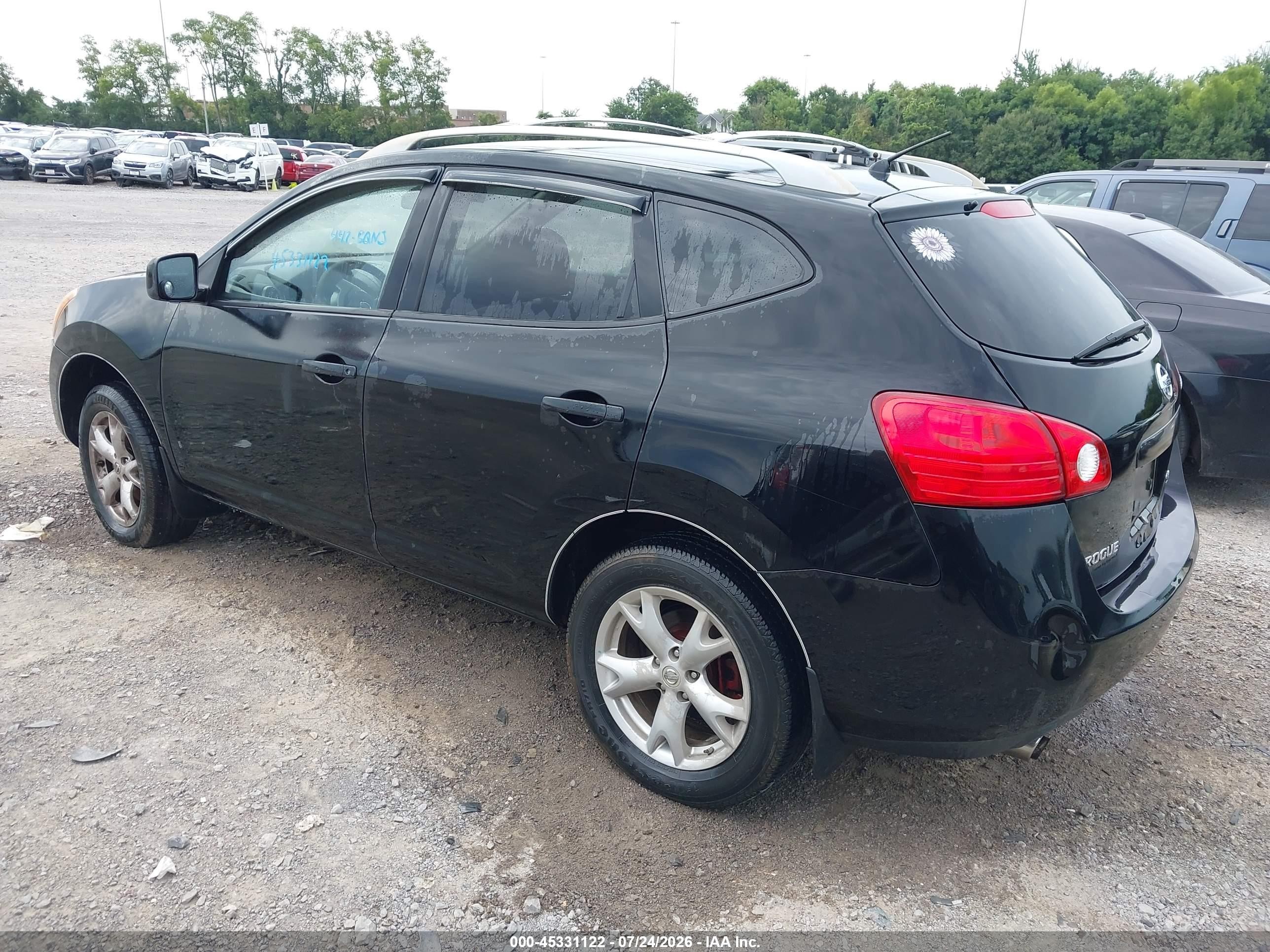 2008 Nissan Rogue Sl Black vin: JN8AS58V08W129512