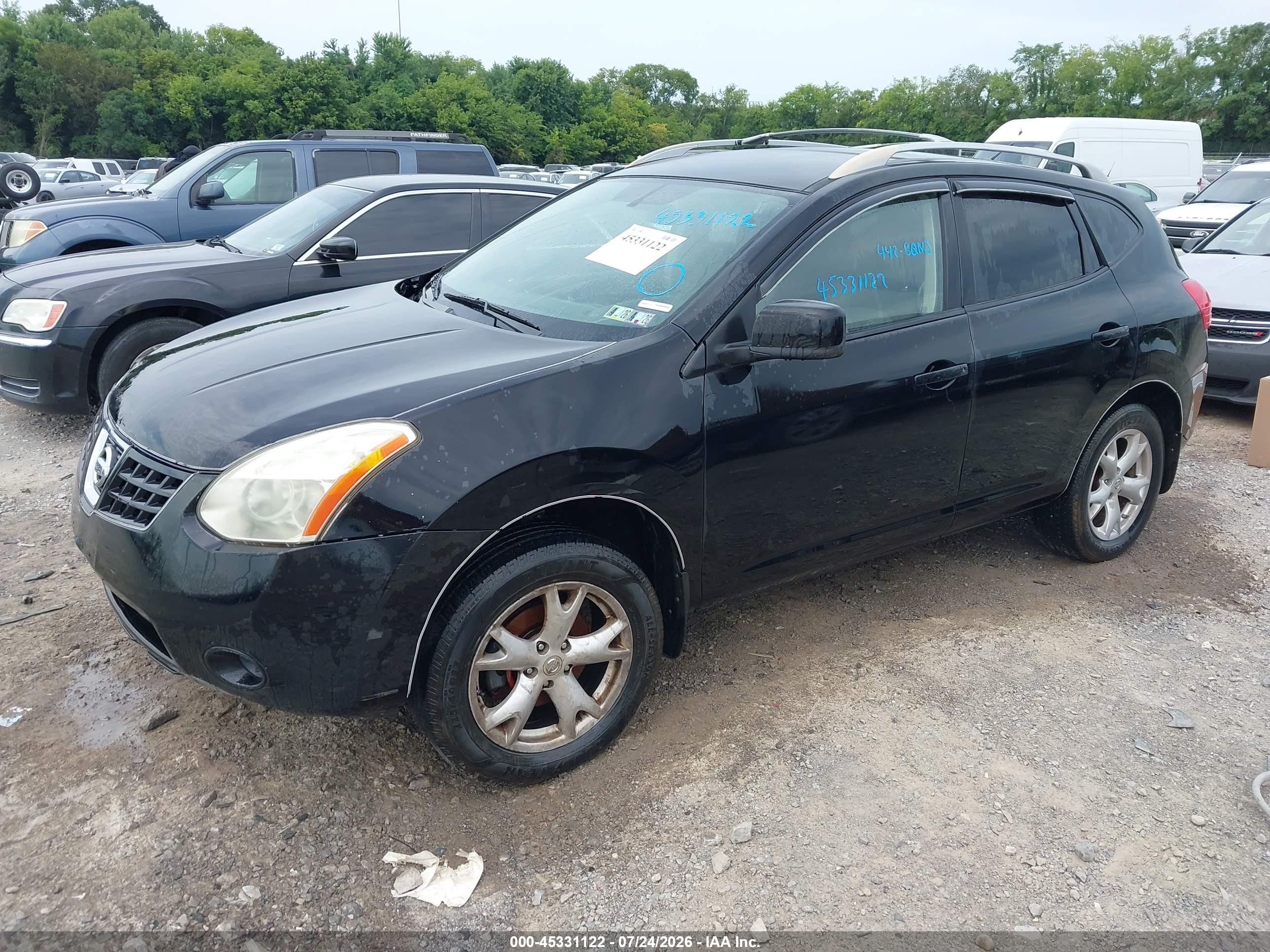 2008 Nissan Rogue Sl Black vin: JN8AS58V08W129512