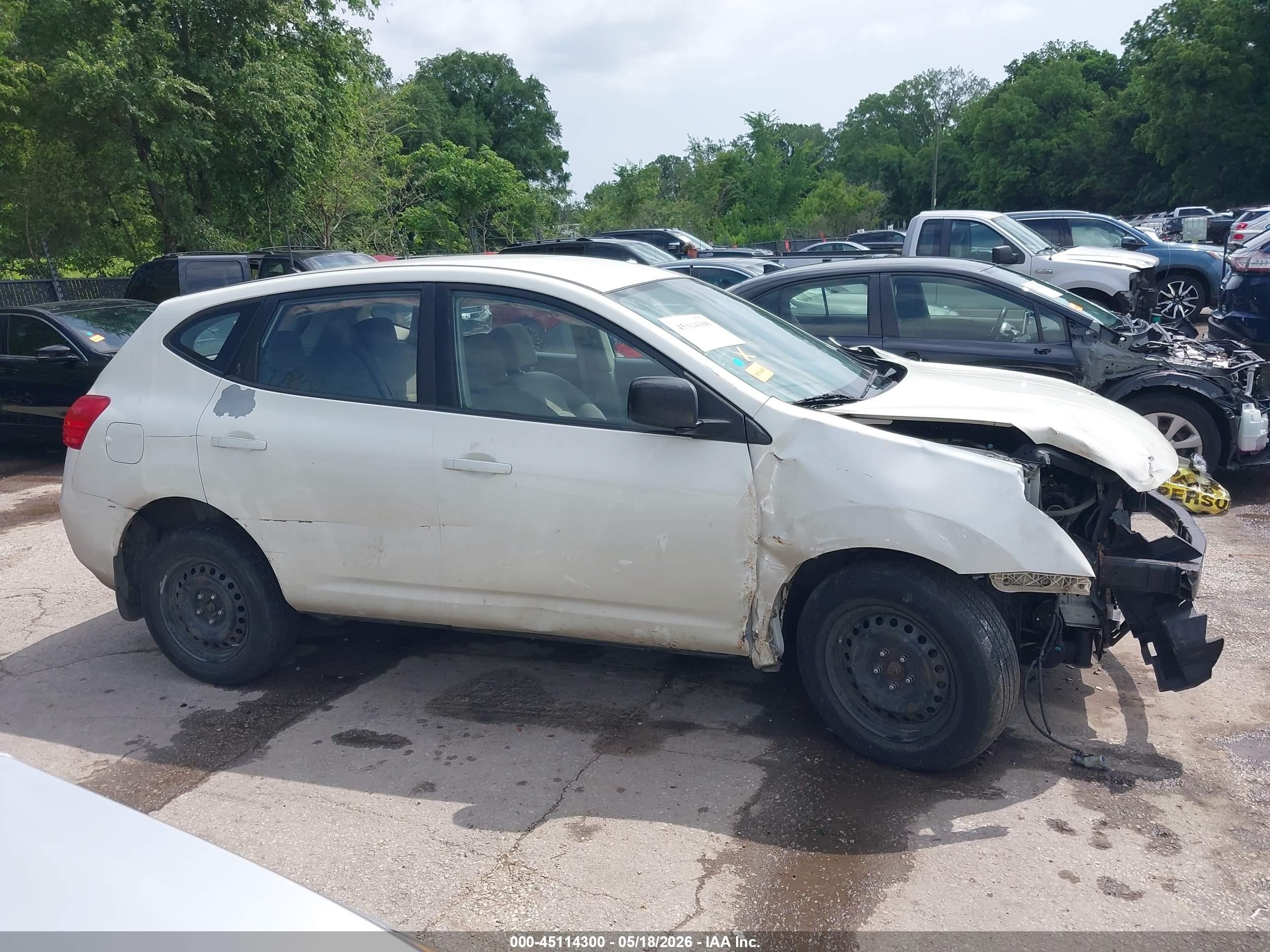2009 Nissan Rogue S White vin: JN8AS58V09W443453