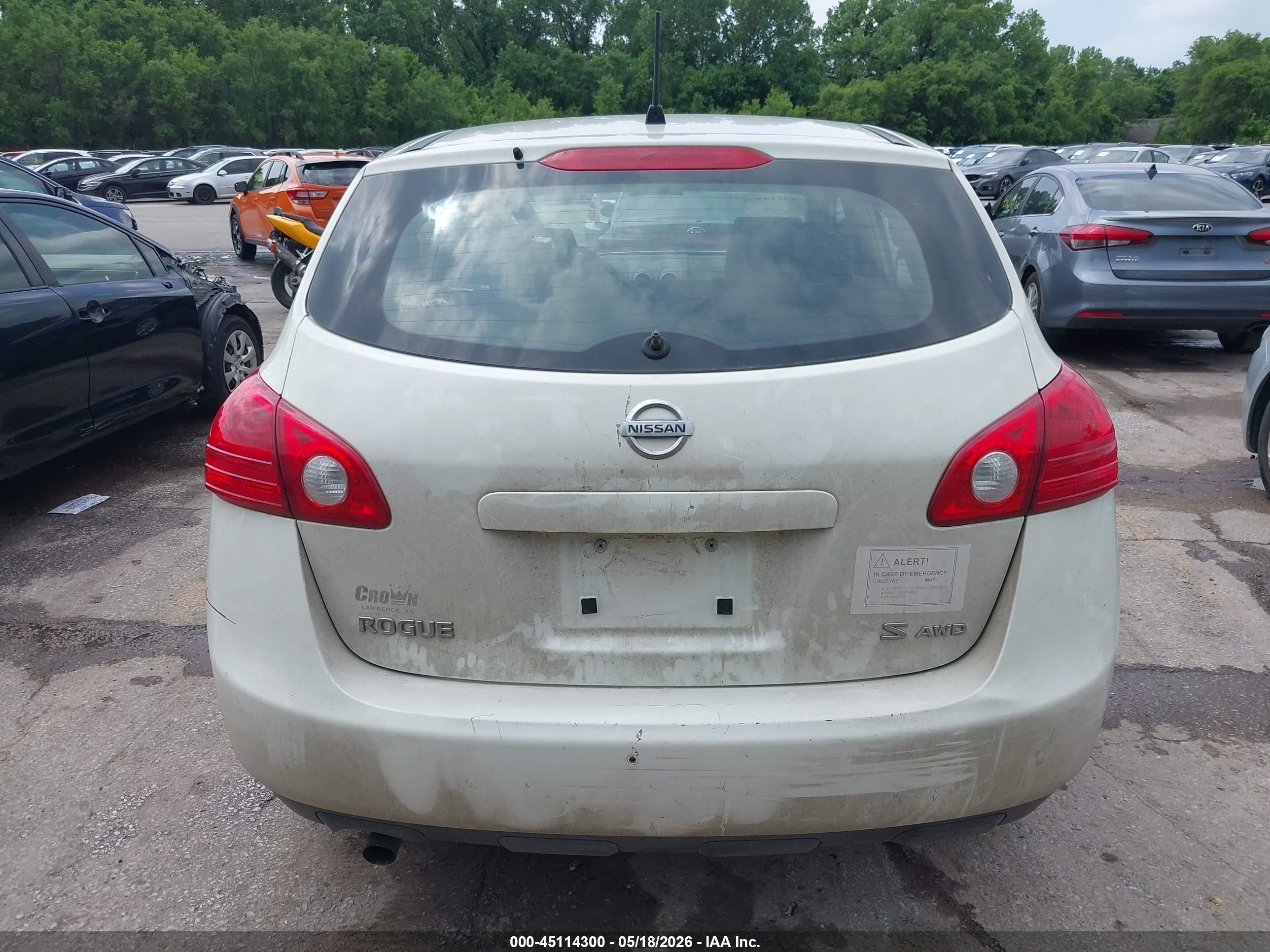 2009 Nissan Rogue S White vin: JN8AS58V09W443453
