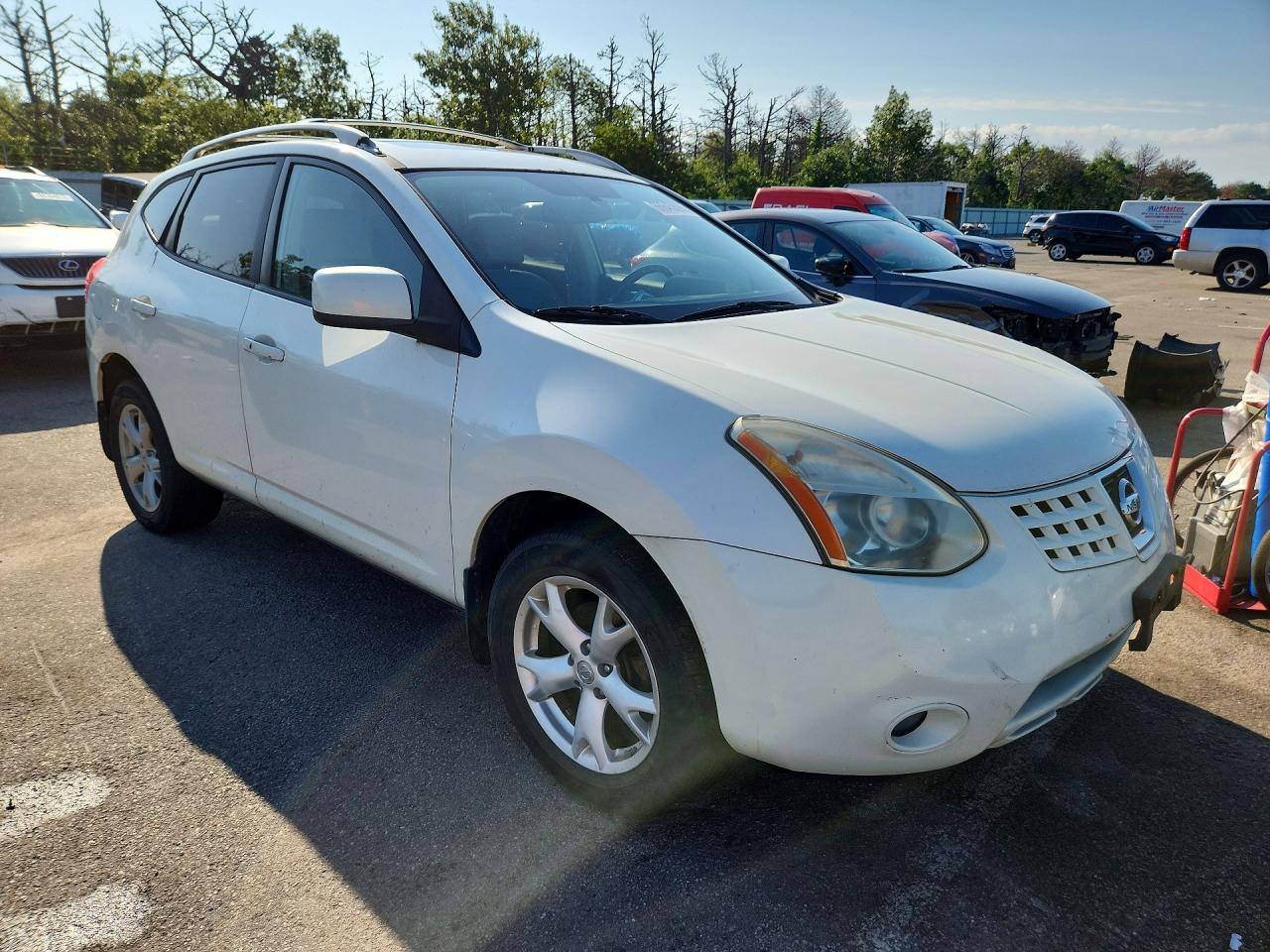 2008 Nissan Rogue S White vin: JN8AS58V18W400495