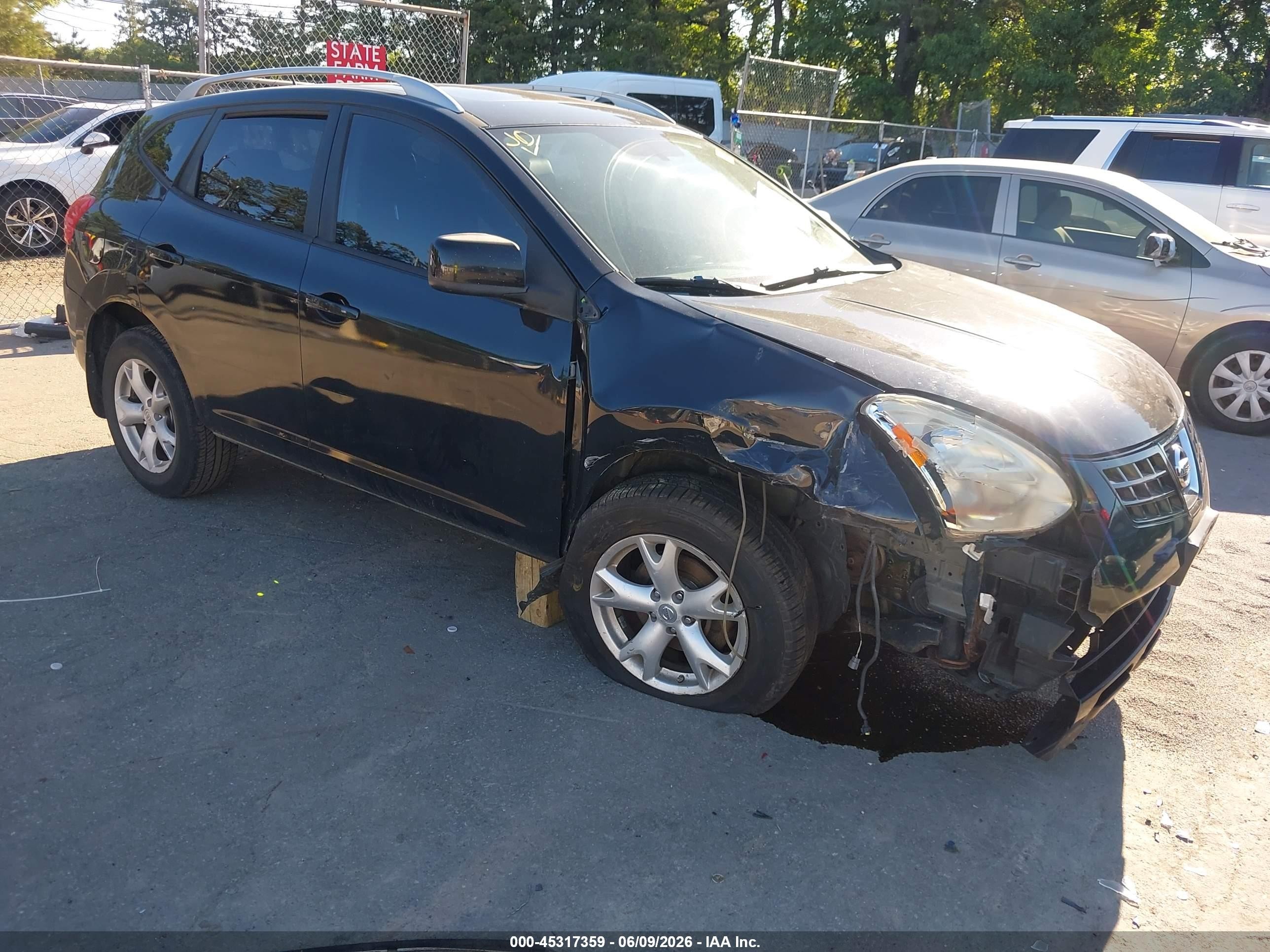 2009 Nissan Rogue Sl Black vin: JN8AS58V19W171723