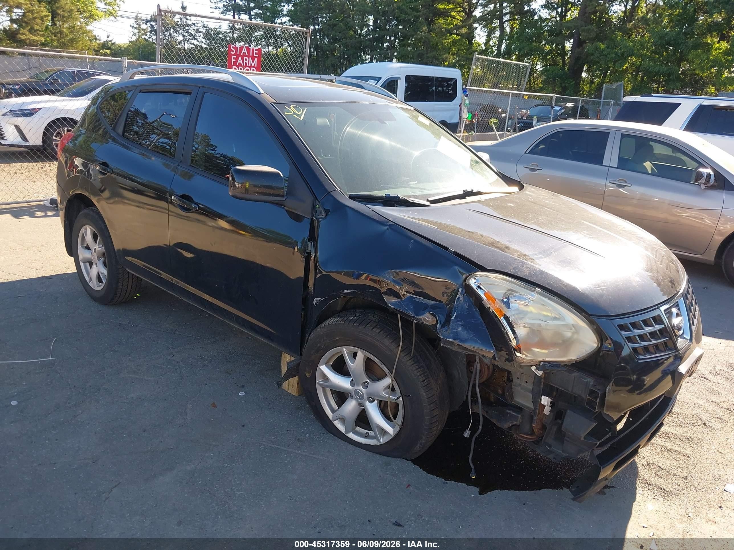 2009 Nissan Rogue Sl Black vin: JN8AS58V19W171723