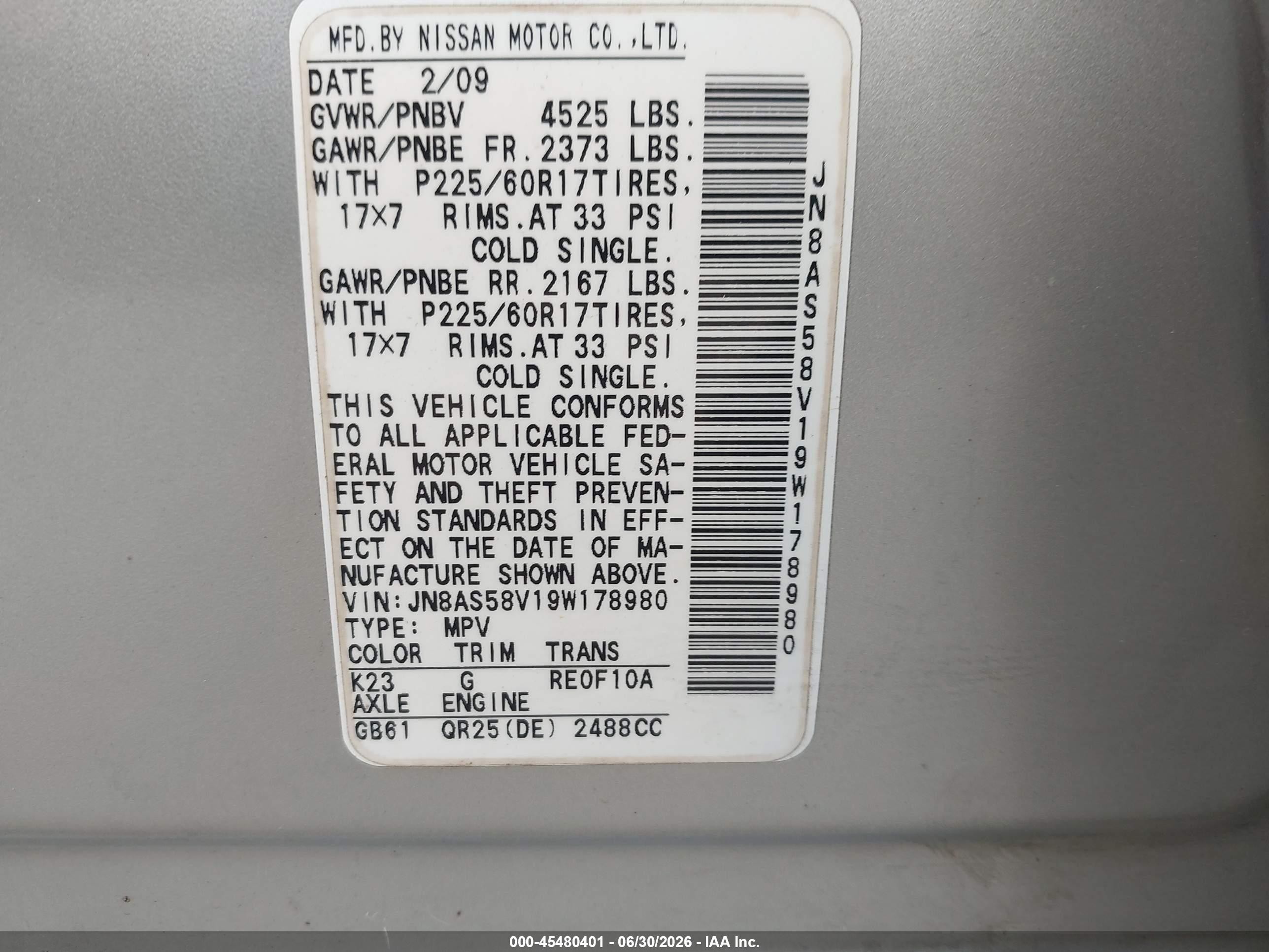 2009 Nissan Rogue Sl Silver vin: JN8AS58V19W178980