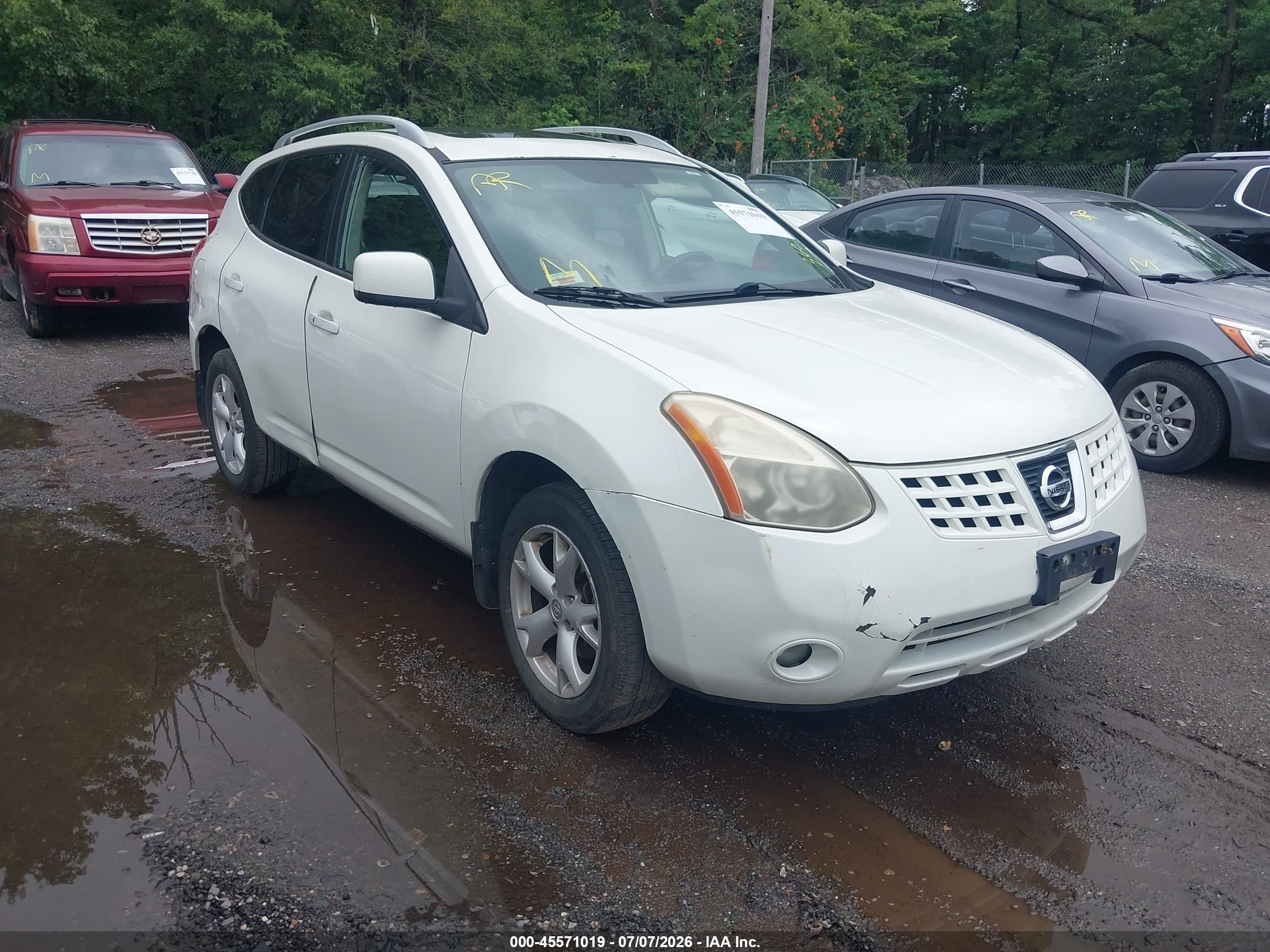 2009 Nissan Rogue Sl Белый vin: JN8AS58V19W439329