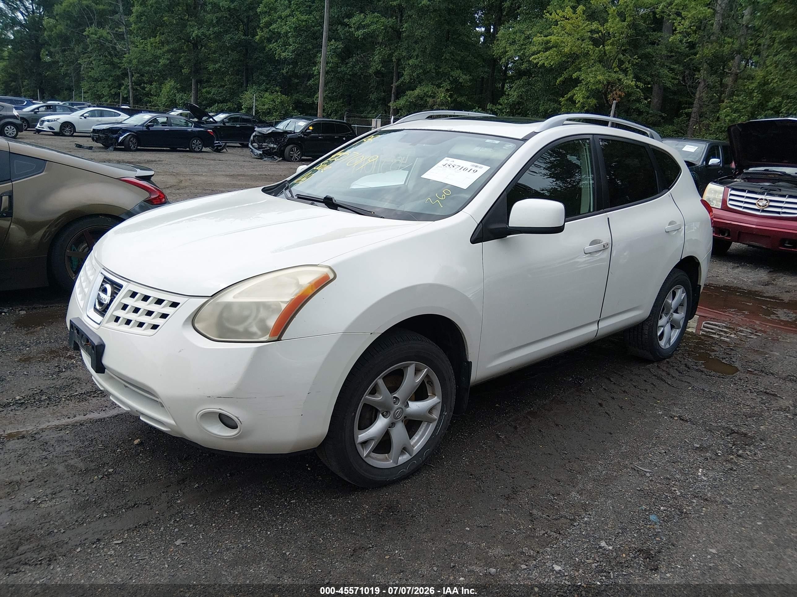 2009 Nissan Rogue Sl White vin: JN8AS58V19W439329