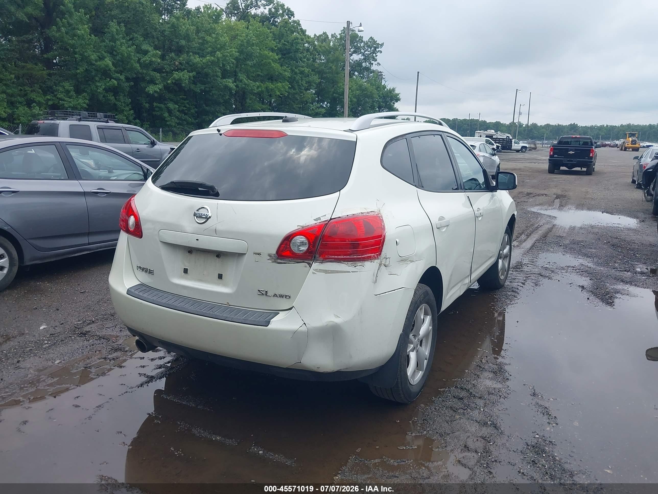 2009 Nissan Rogue Sl White vin: JN8AS58V19W439329