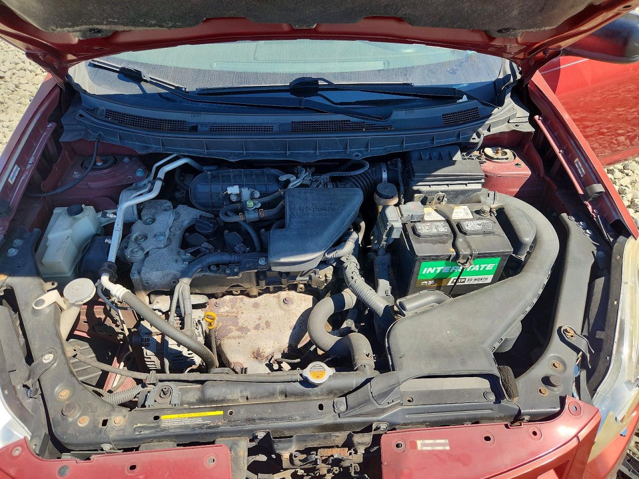 2008 Nissan Rogue S Red vin: JN8AS58V28W110928