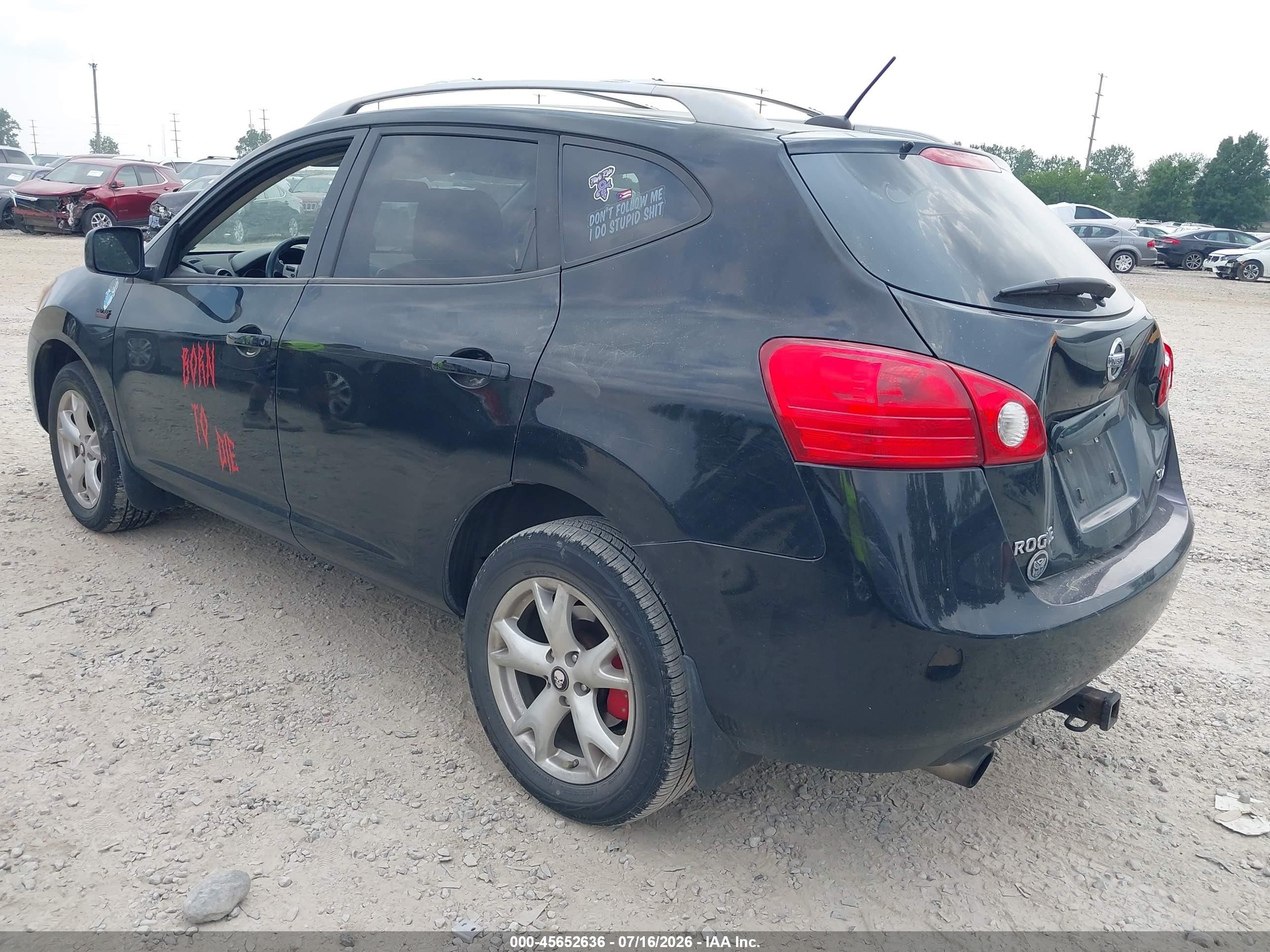 2008 Nissan Rogue Sl Black vin: JN8AS58V28W123534
