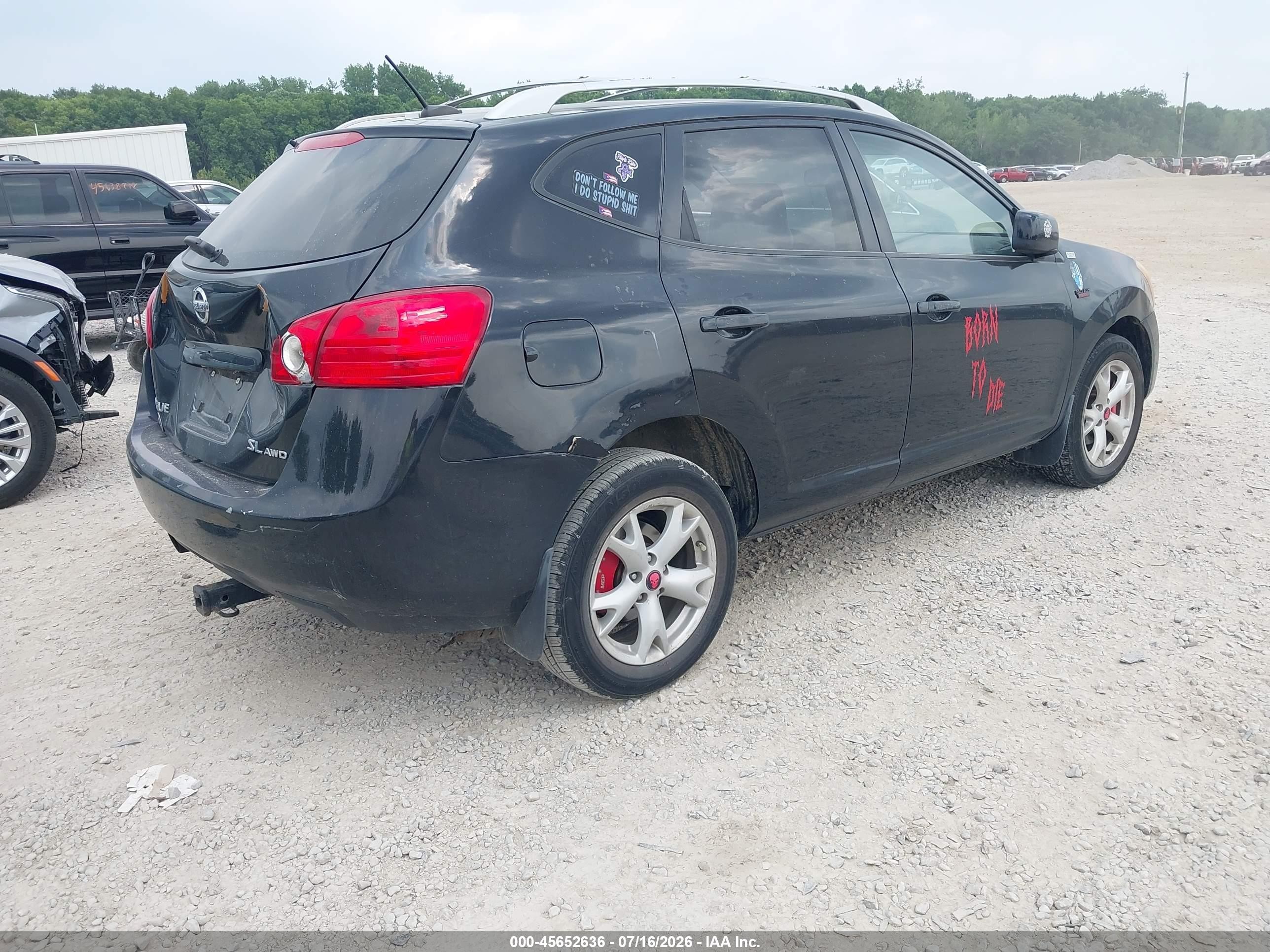 2008 Nissan Rogue Sl Black vin: JN8AS58V28W123534