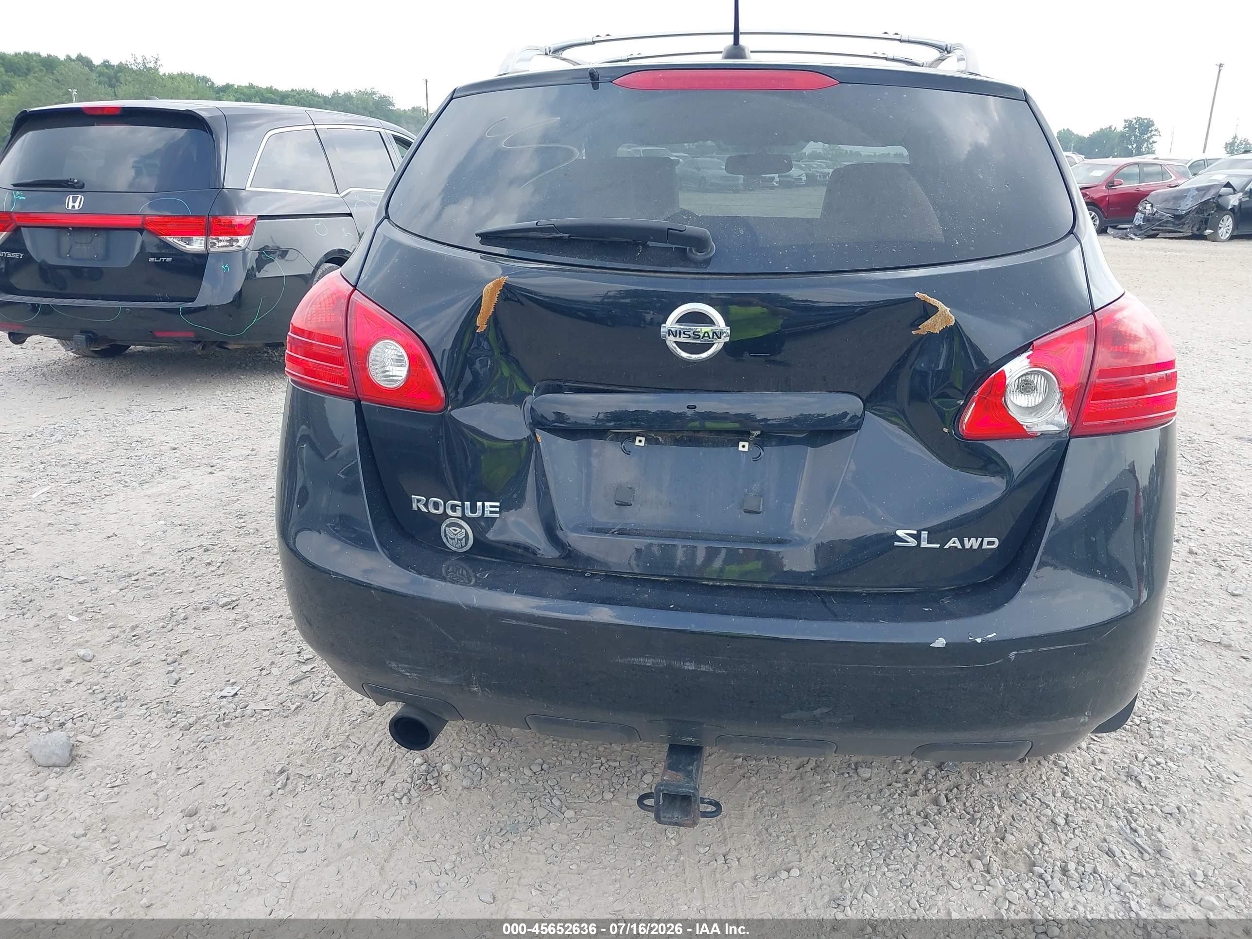 2008 Nissan Rogue Sl Black vin: JN8AS58V28W123534