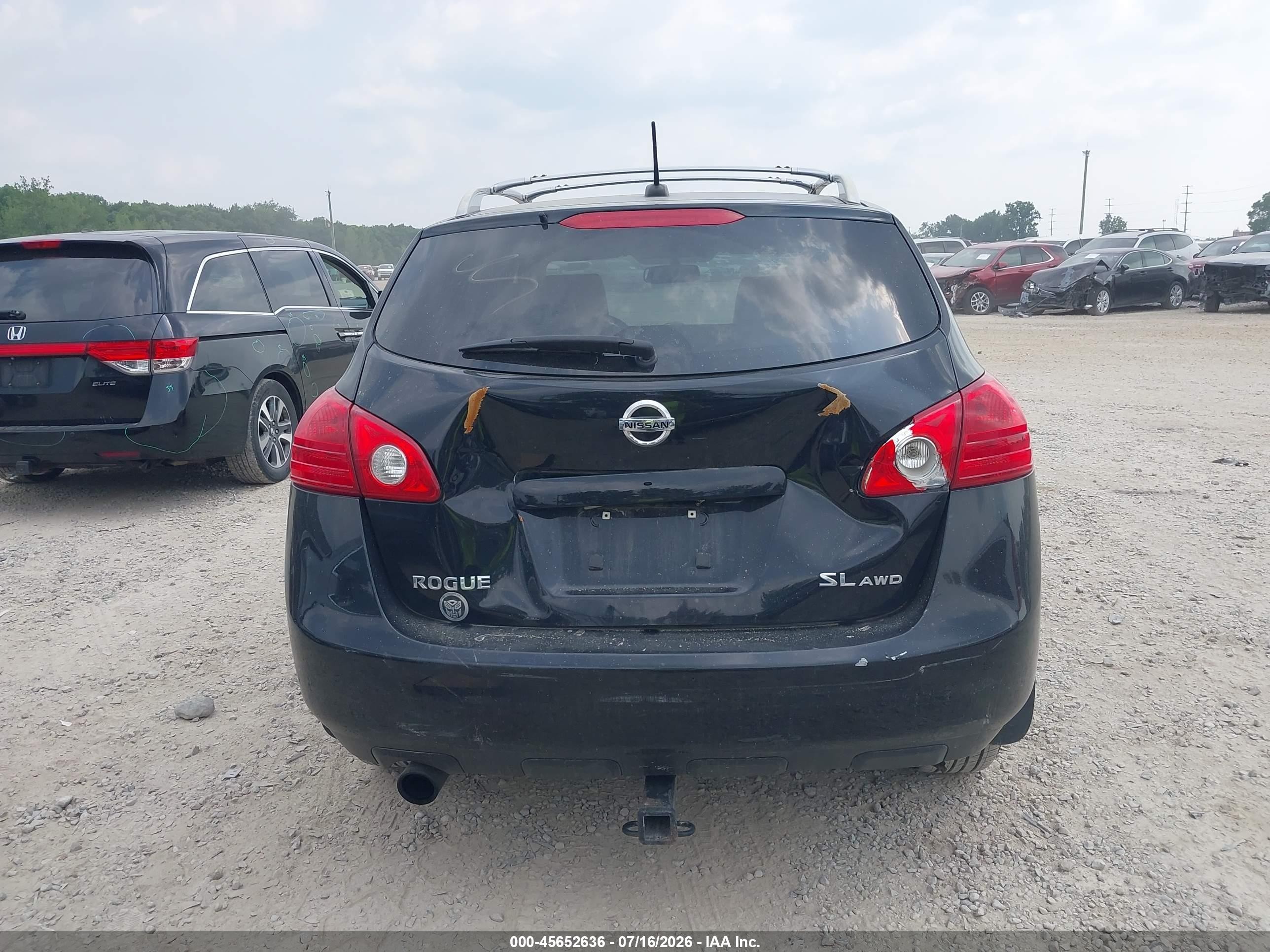 2008 Nissan Rogue Sl Black vin: JN8AS58V28W123534