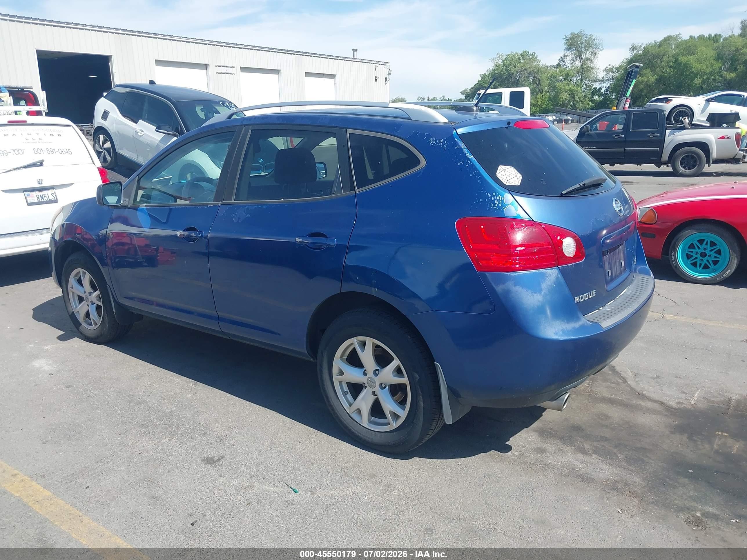 2008 Nissan Rogue Sl Blue vin: JN8AS58V38W145347