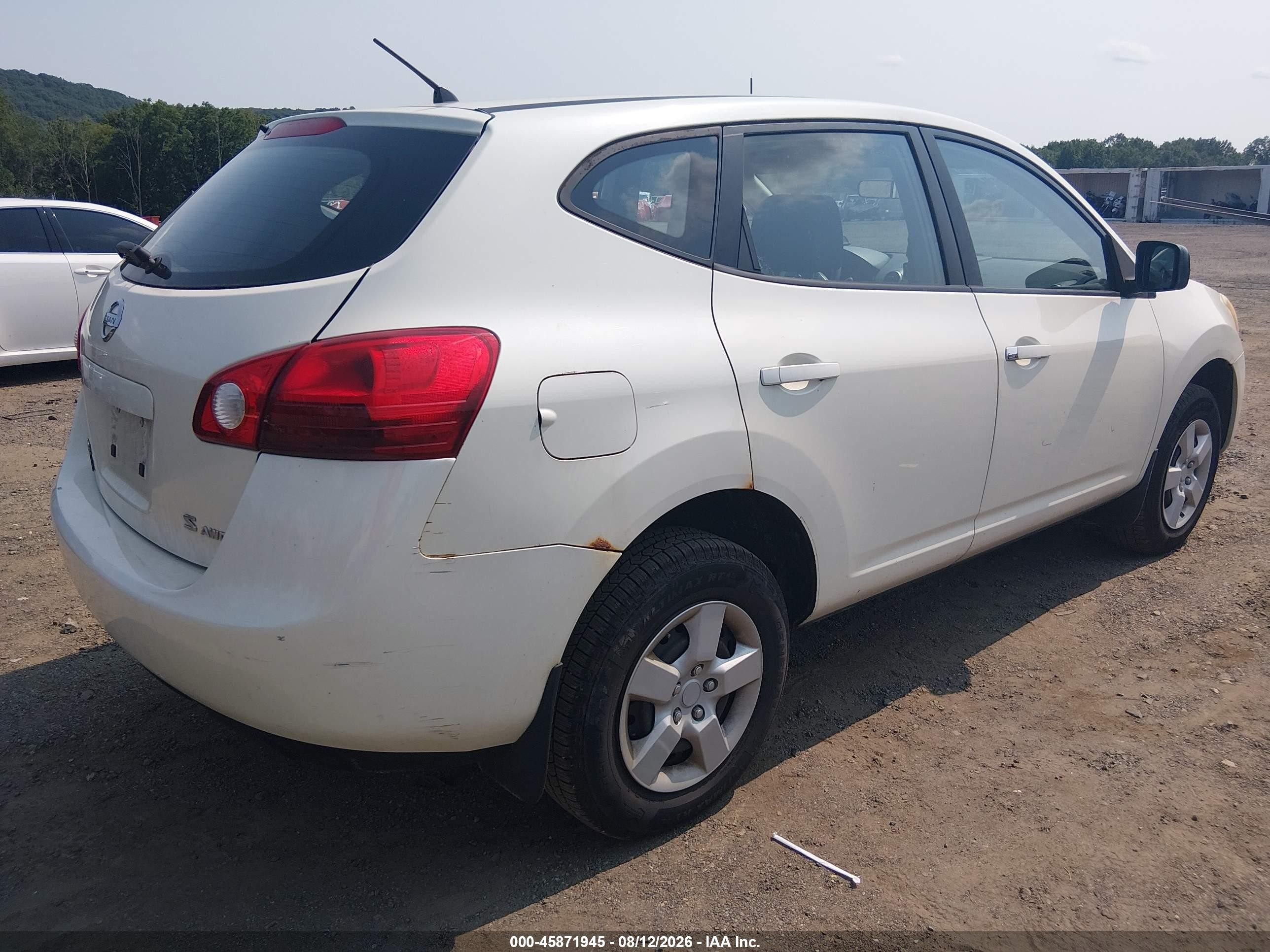 2009 Nissan Rogue S White vin: JN8AS58V39W165535
