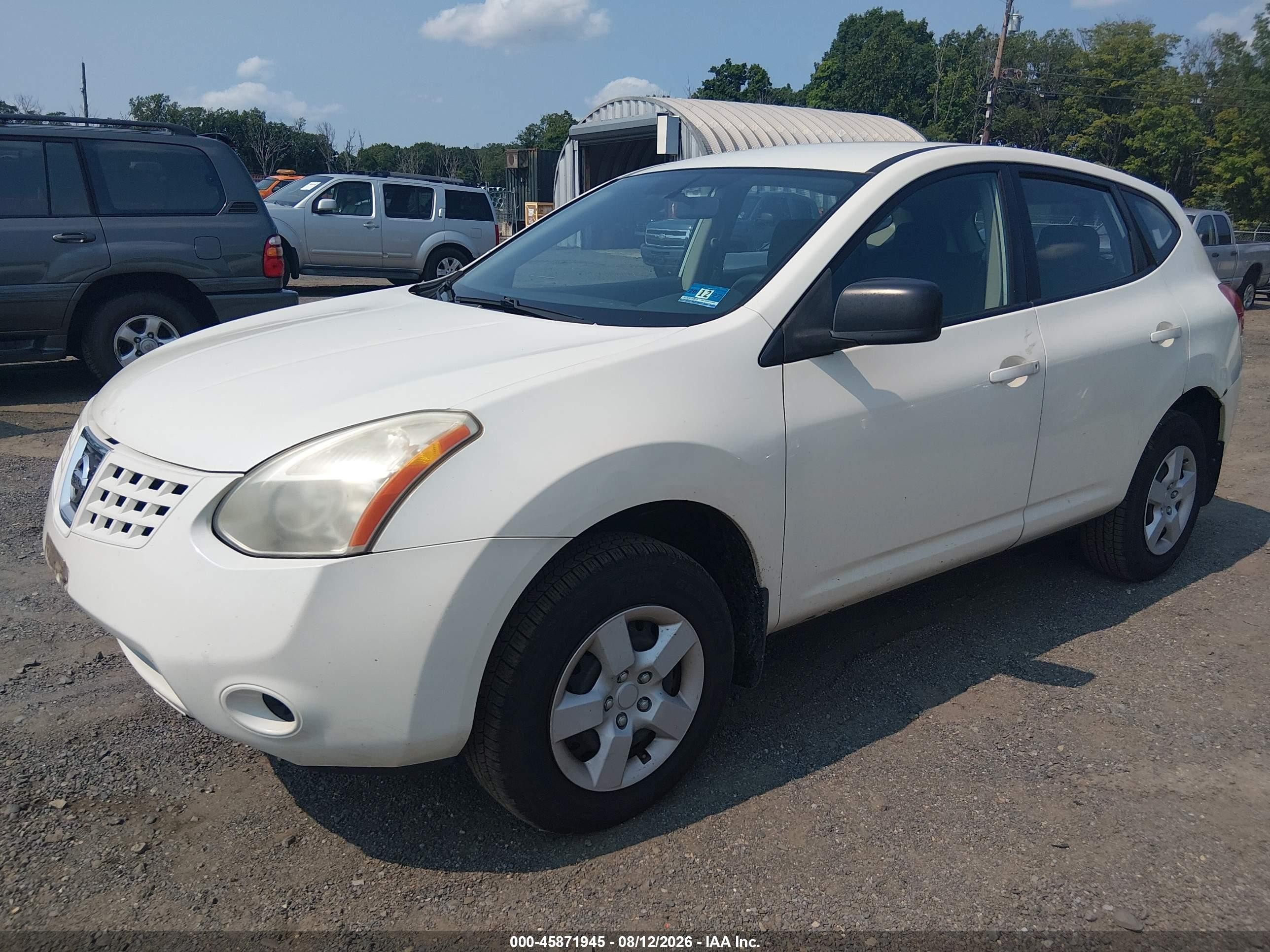 2009 Nissan Rogue S White vin: JN8AS58V39W165535