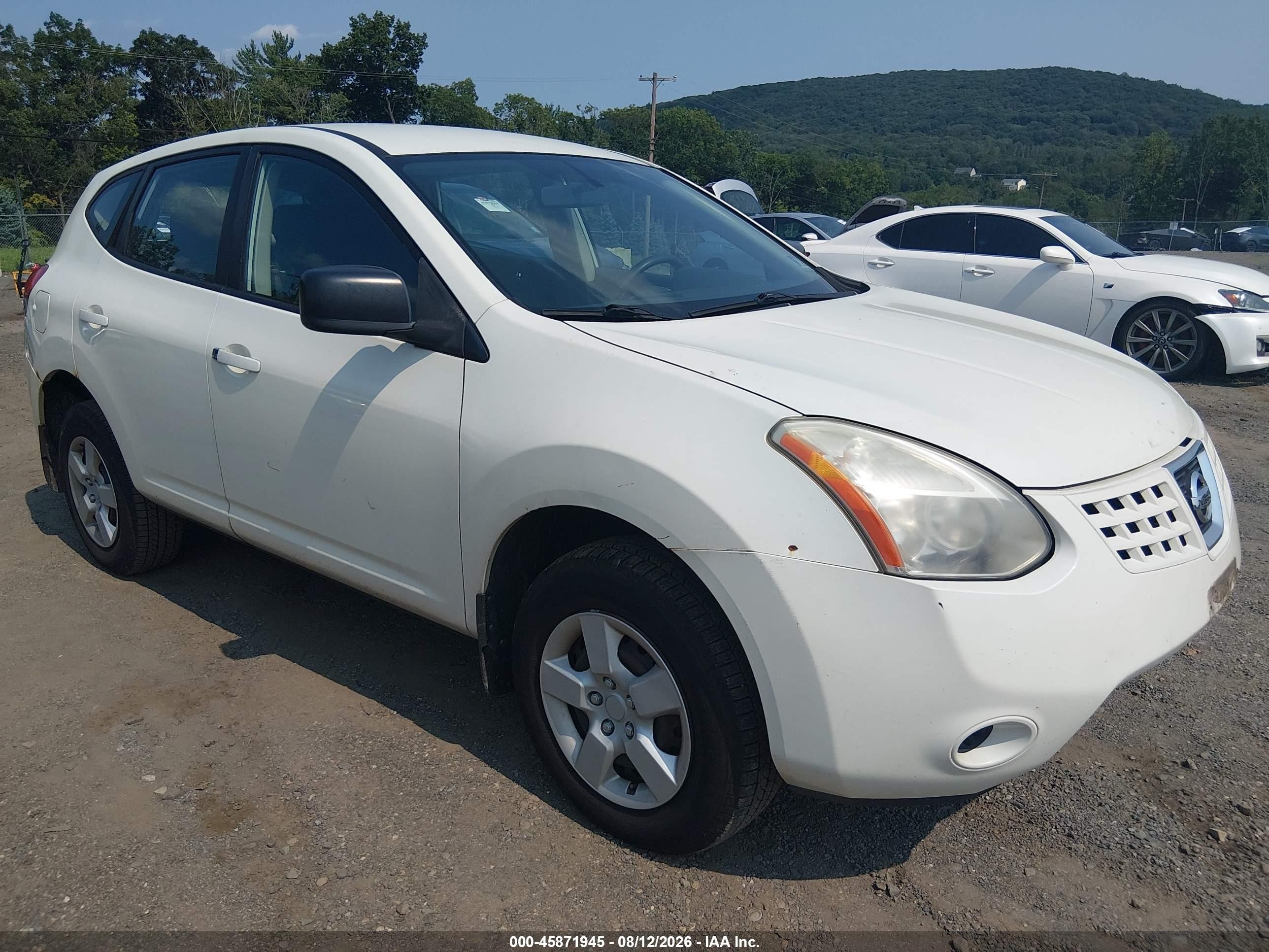 2009 Nissan Rogue S White vin: JN8AS58V39W165535