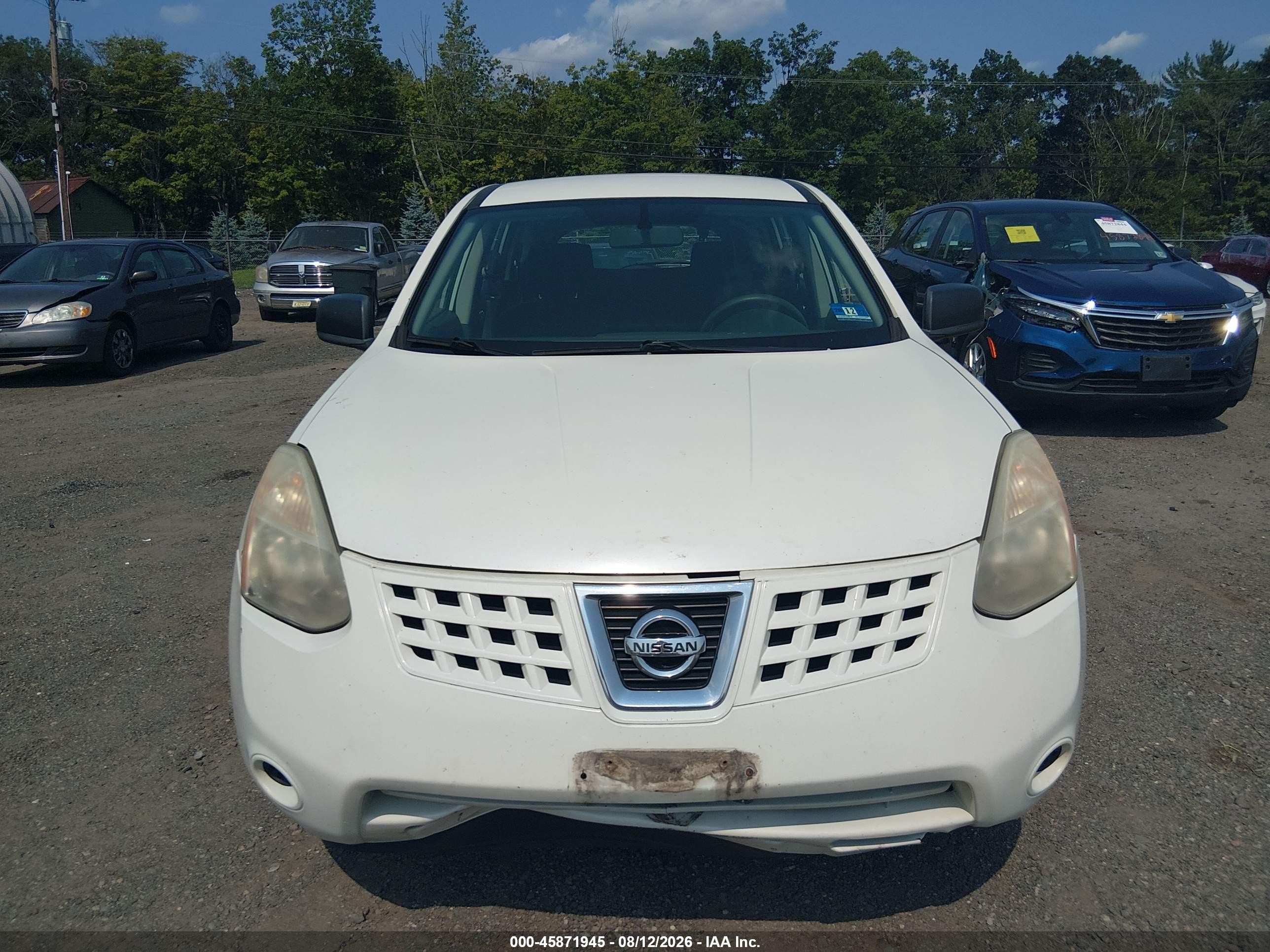 2009 Nissan Rogue S White vin: JN8AS58V39W165535