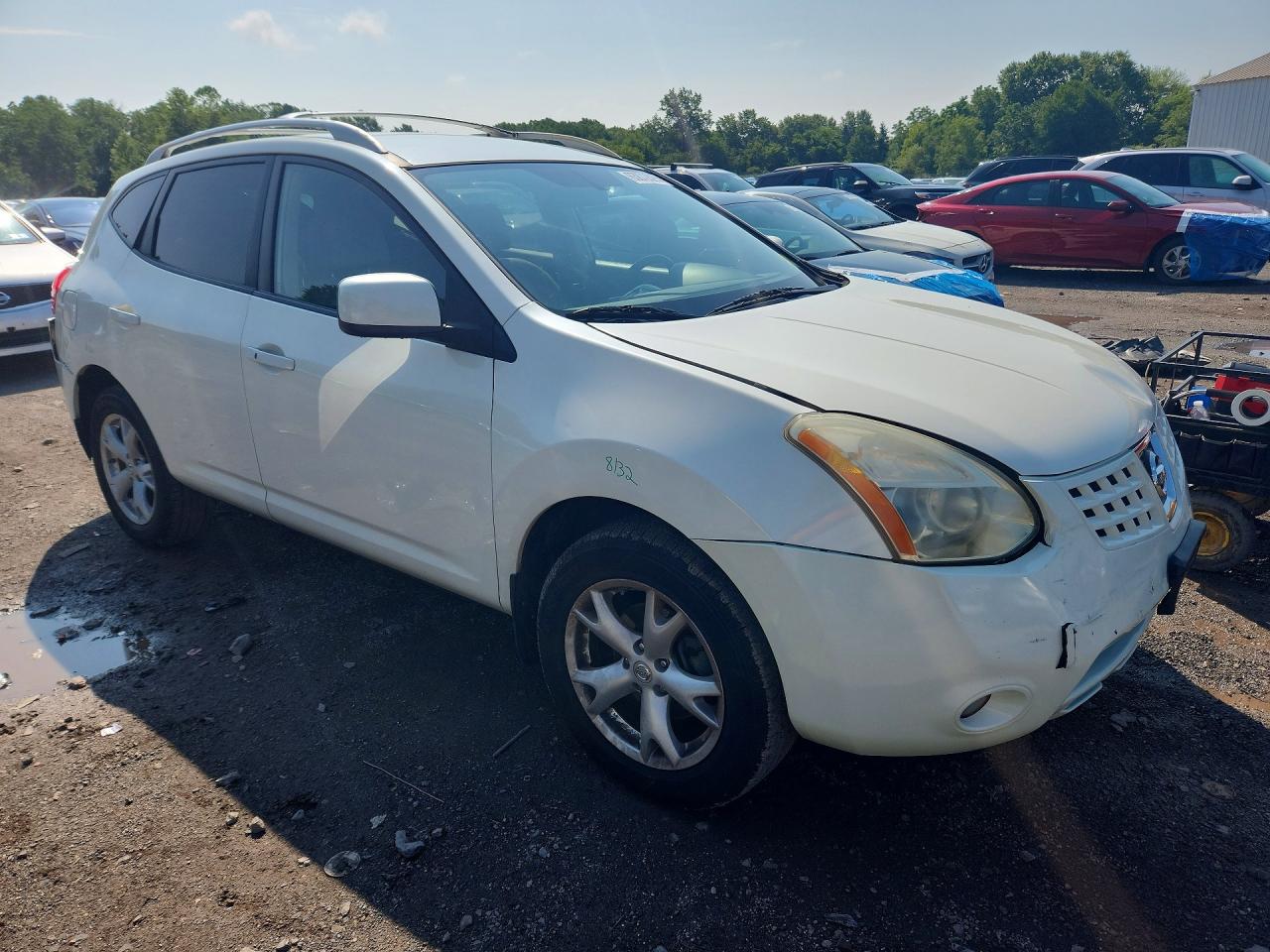 2008 Nissan Rogue S White vin: JN8AS58V68W119020