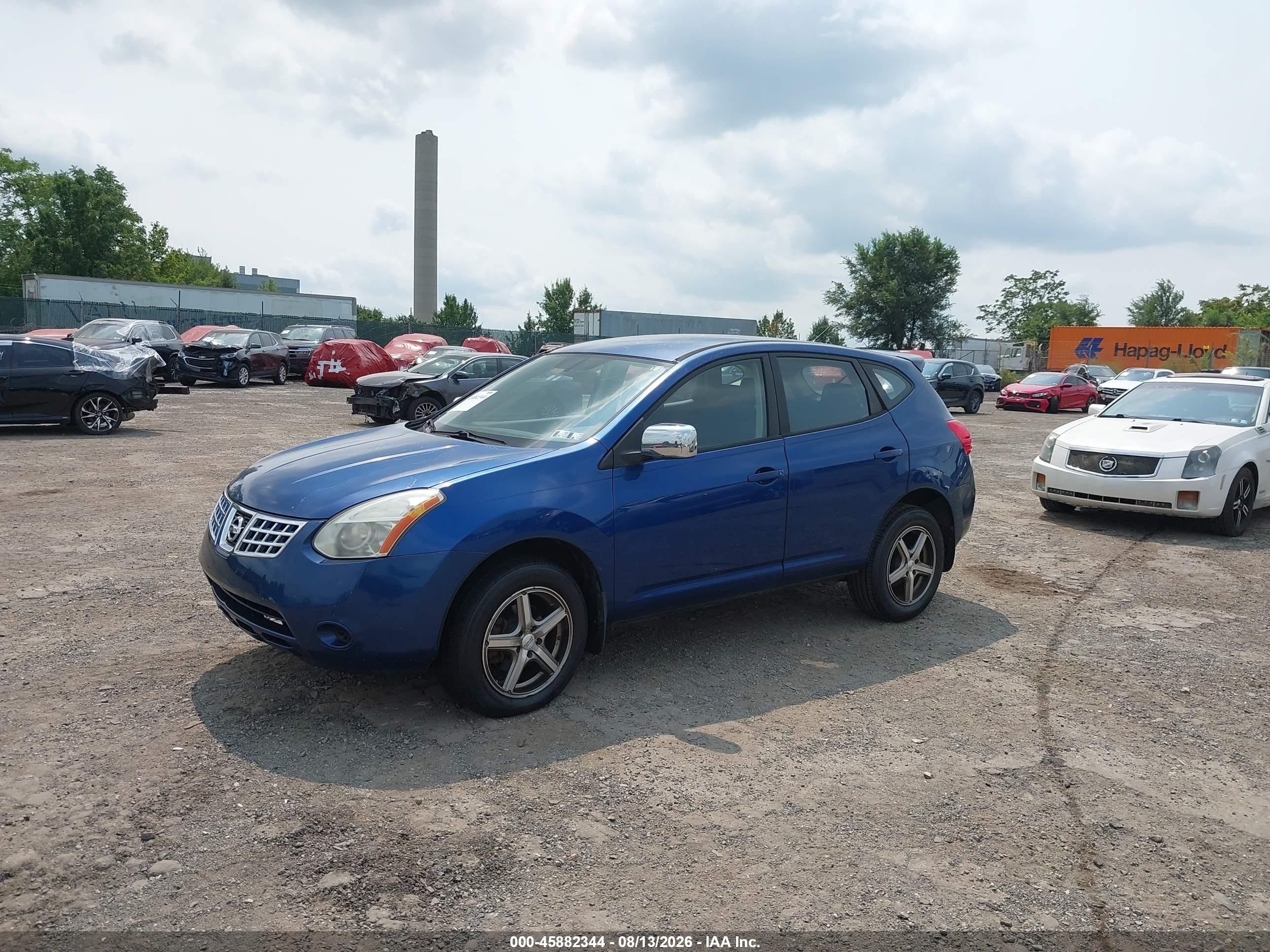 2008 Nissan Rogue S Blue vin: JN8AS58V68W142362