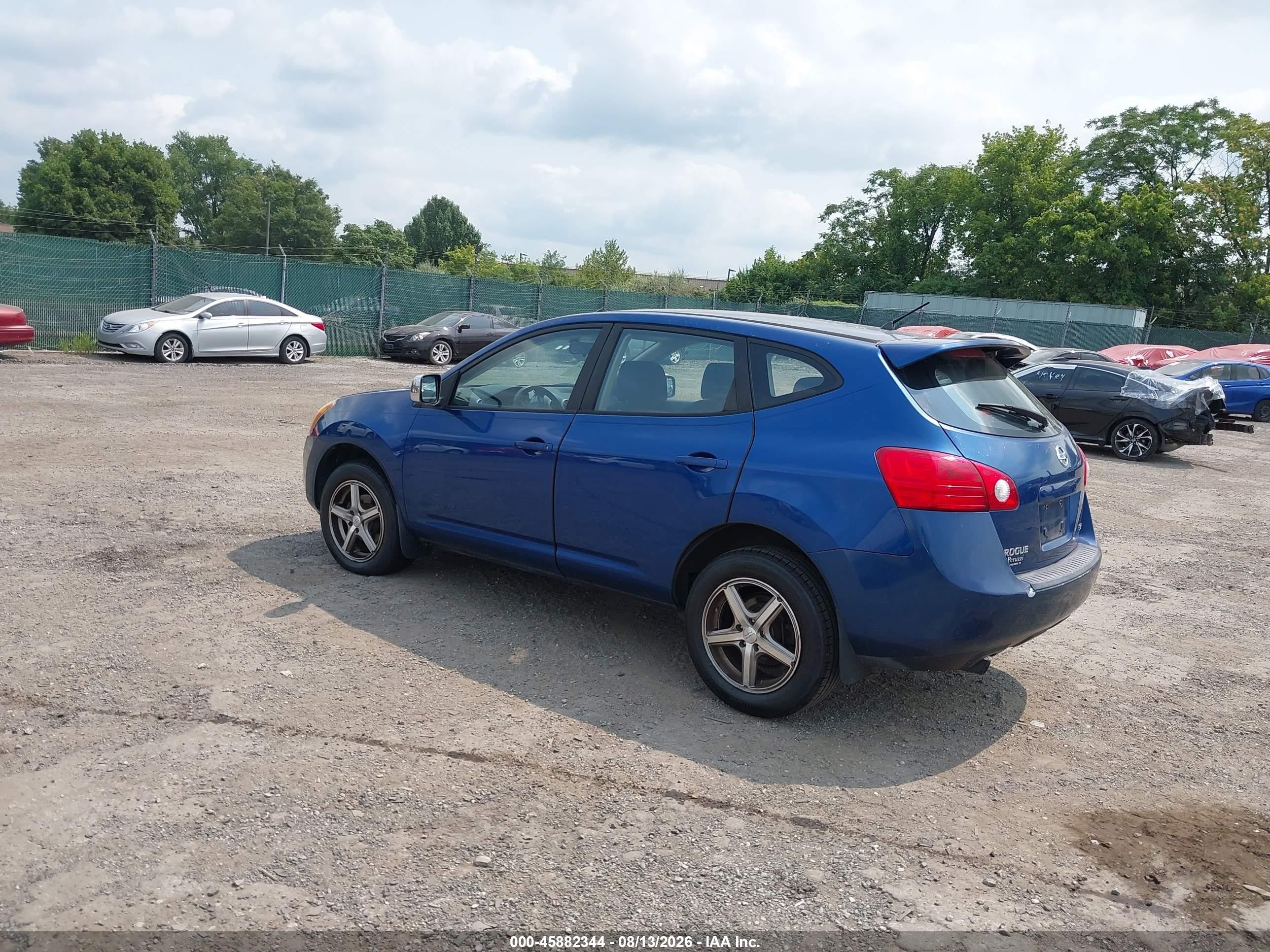 2008 Nissan Rogue S Blue vin: JN8AS58V68W142362