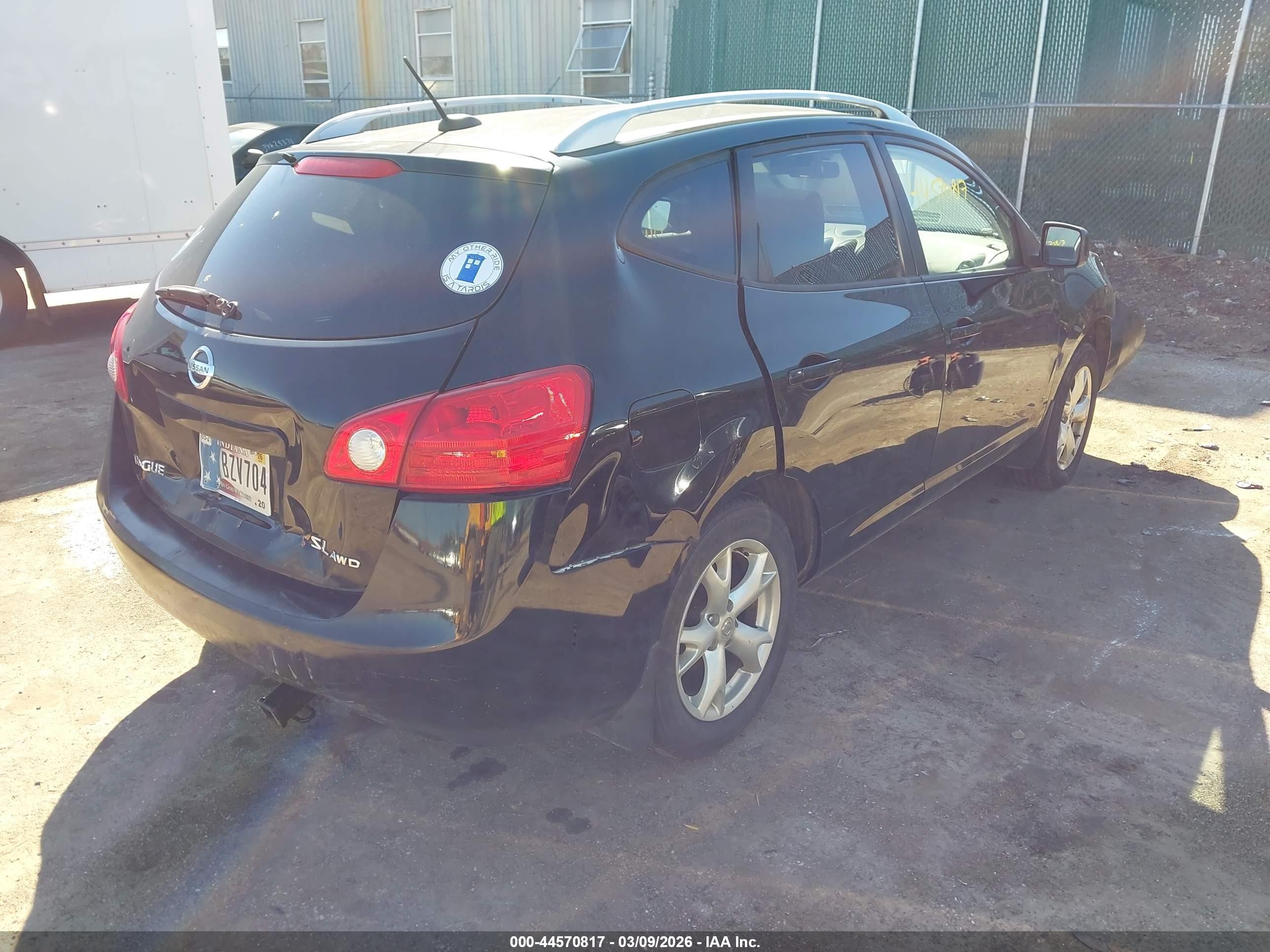 2008 Nissan Rogue Sl Black vin: JN8AS58V68W405336
