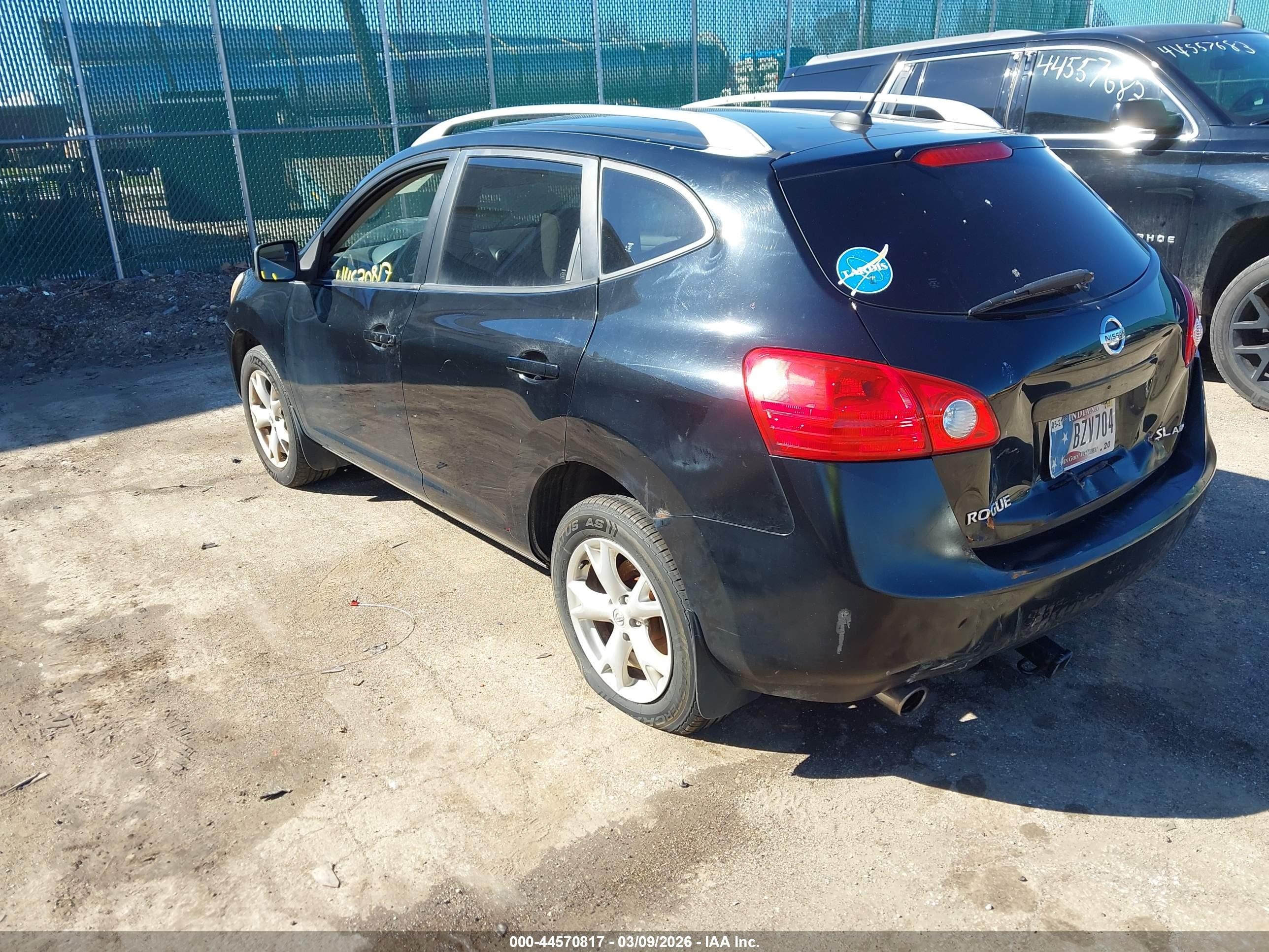 2008 Nissan Rogue Sl Black vin: JN8AS58V68W405336