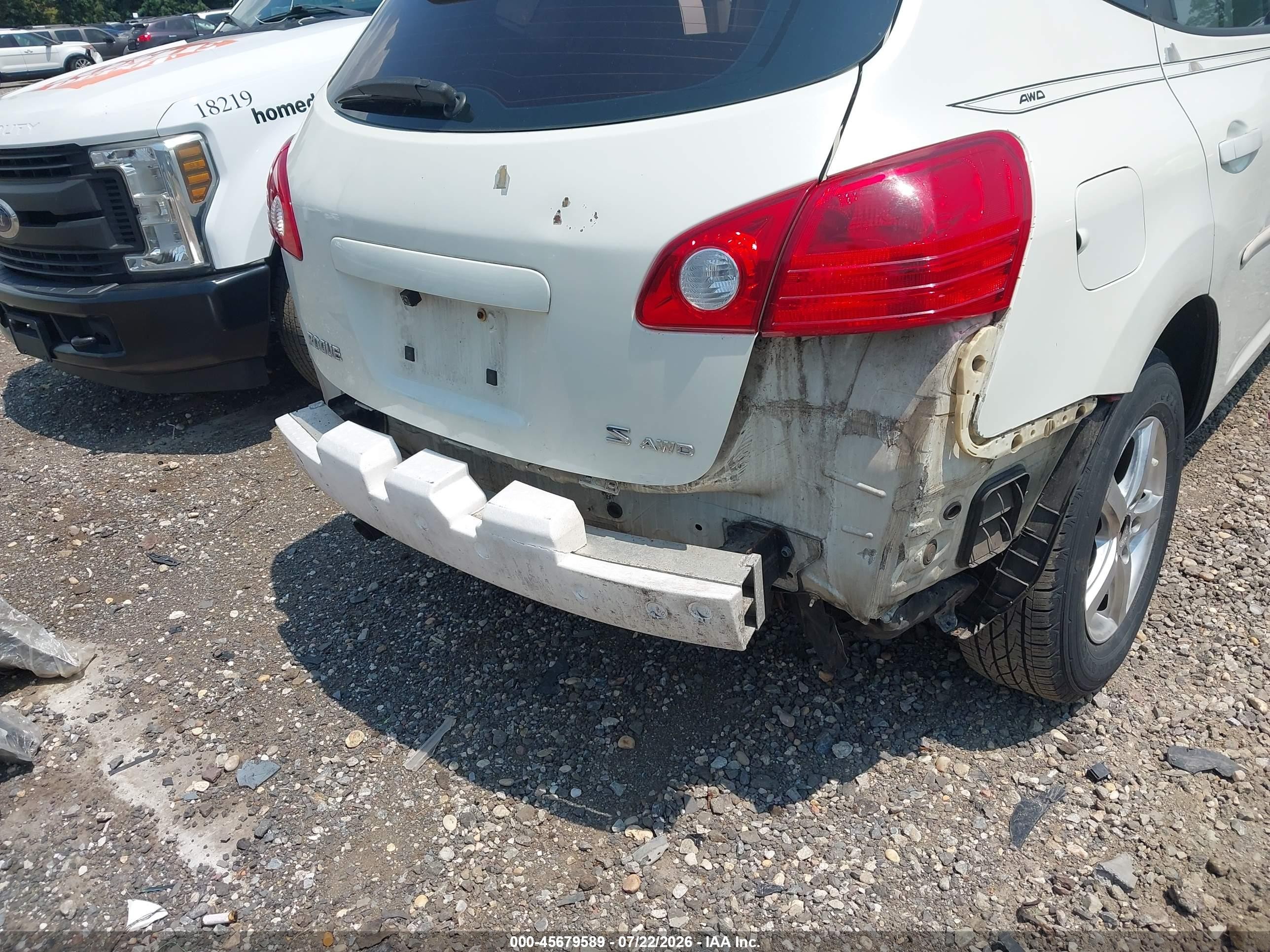 2008 Nissan Rogue S White vin: JN8AS58V68W409662