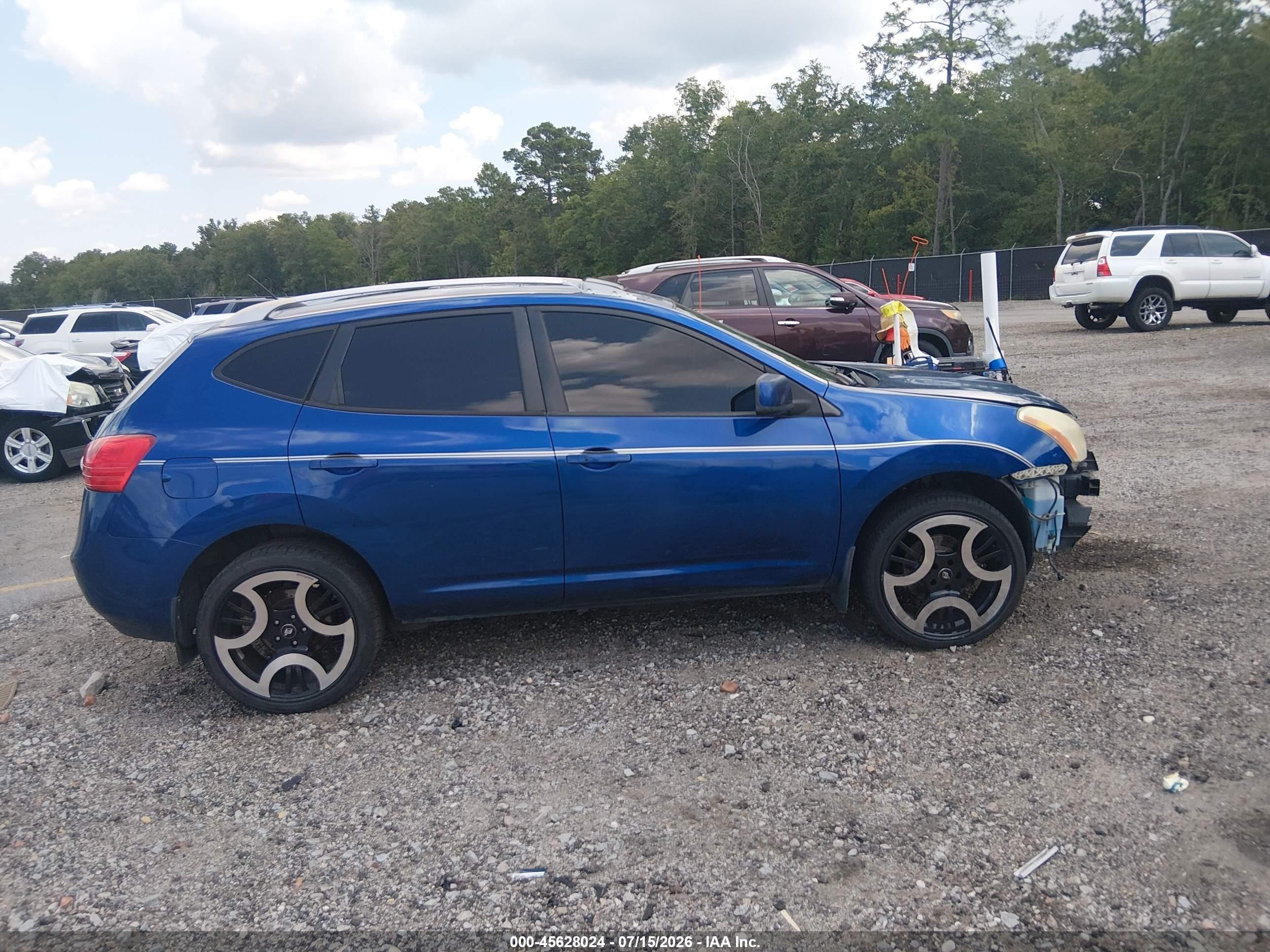 2008 Nissan Rogue Sl Blue vin: JN8AS58V78W135758