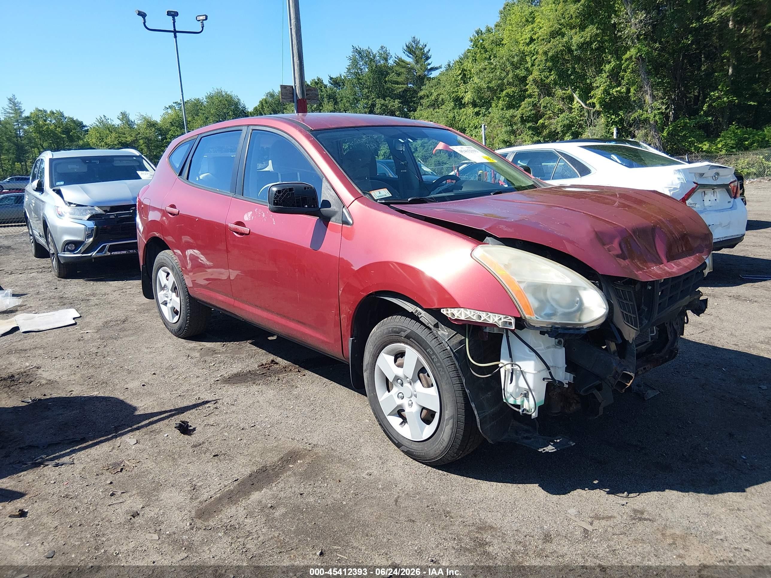 2008 Nissan Rogue S Red vin: JN8AS58V88W104177