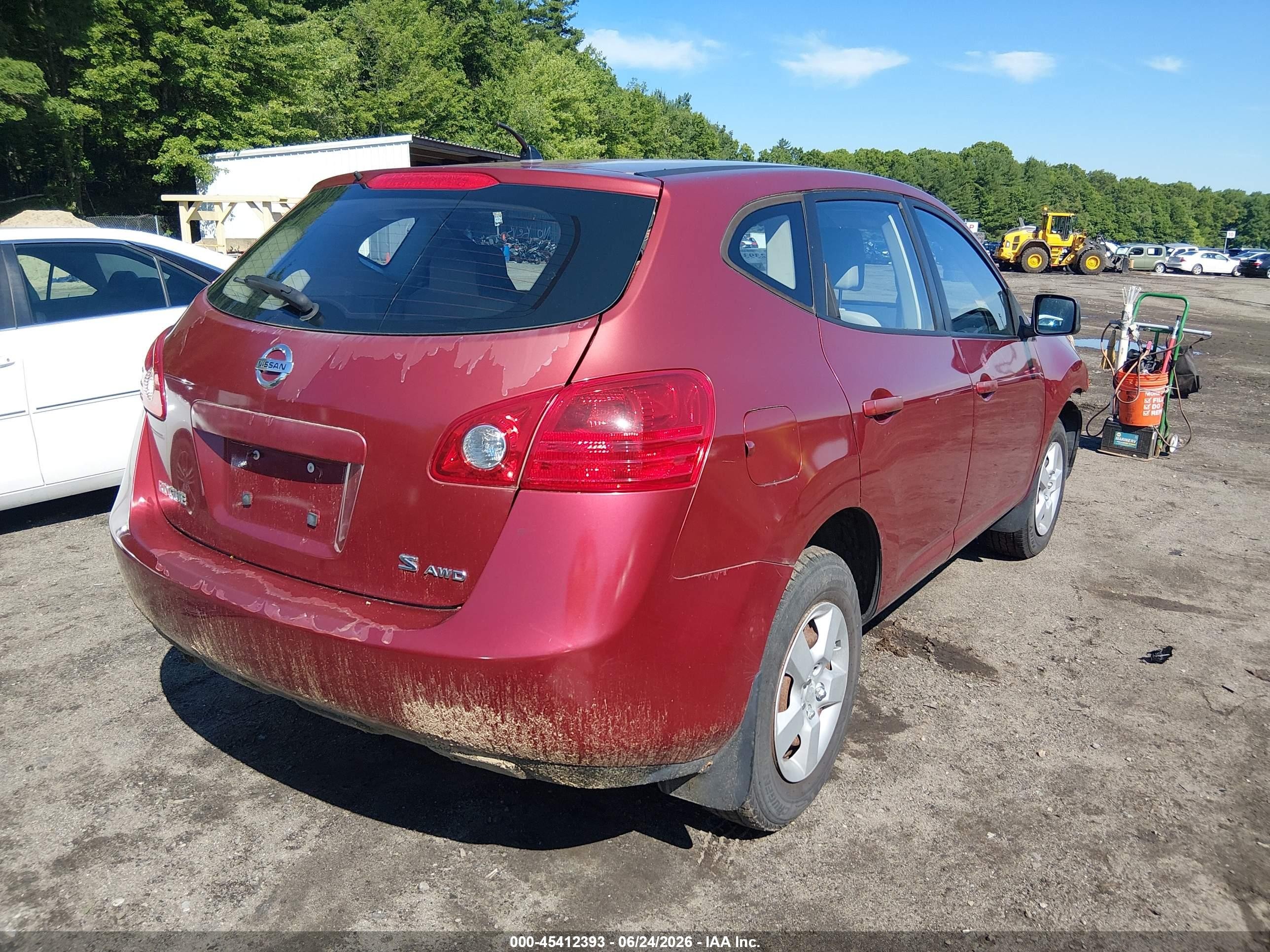 2008 Nissan Rogue S Red vin: JN8AS58V88W104177