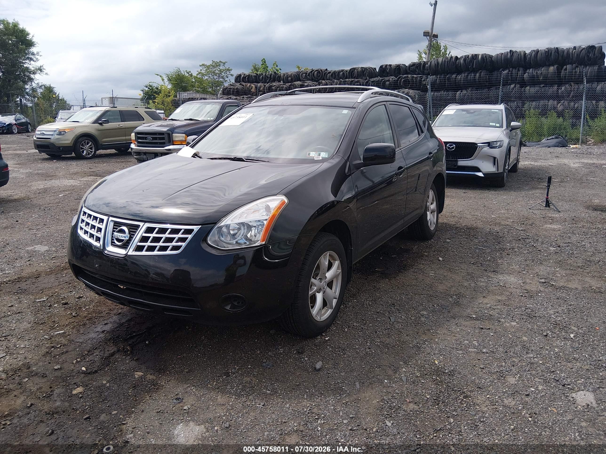 2008 Nissan Rogue Sl Black vin: JN8AS58V88W120914