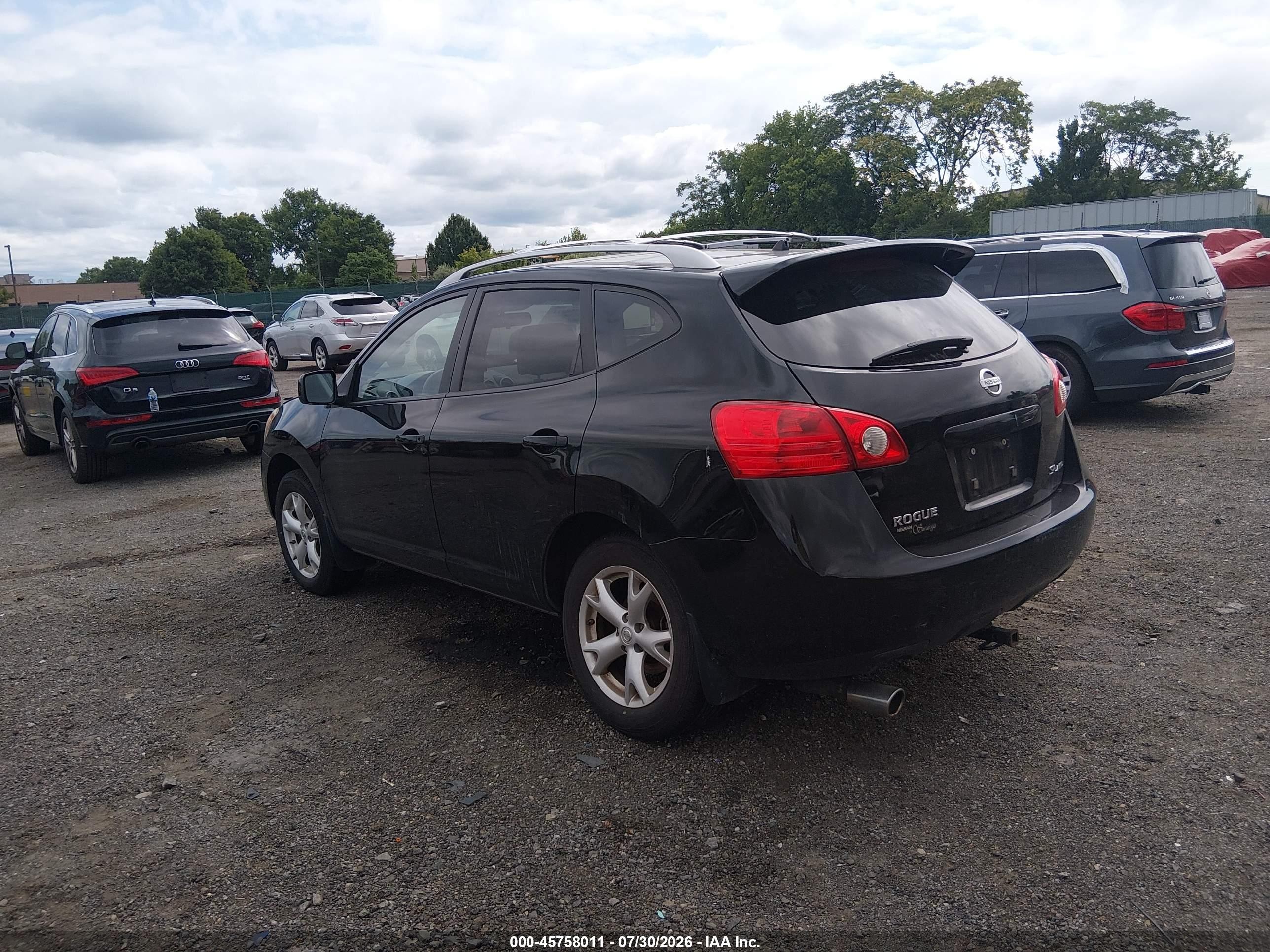 2008 Nissan Rogue Sl Black vin: JN8AS58V88W120914