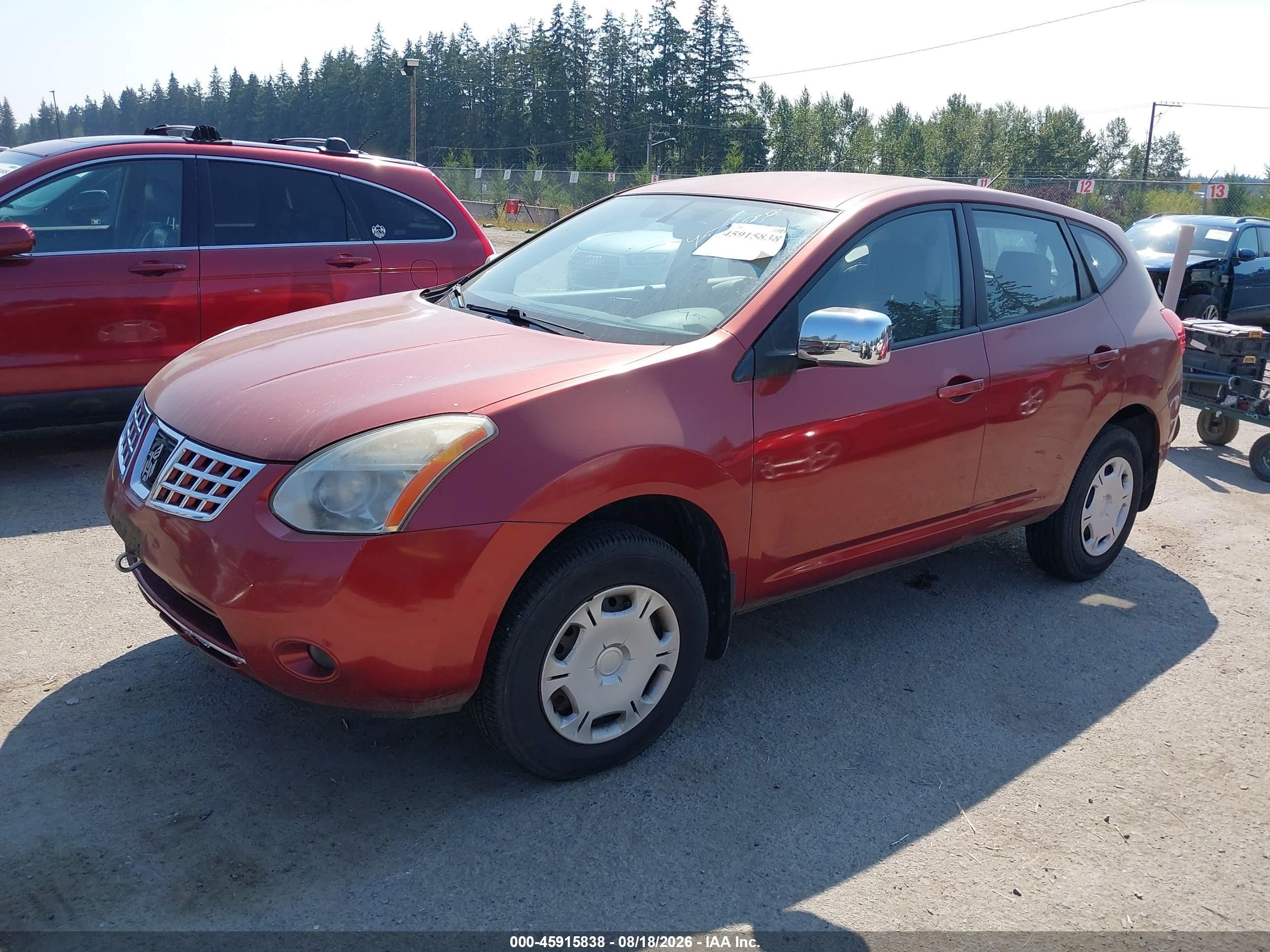 2009 Nissan Rogue S Red vin: JN8AS58V89W174523