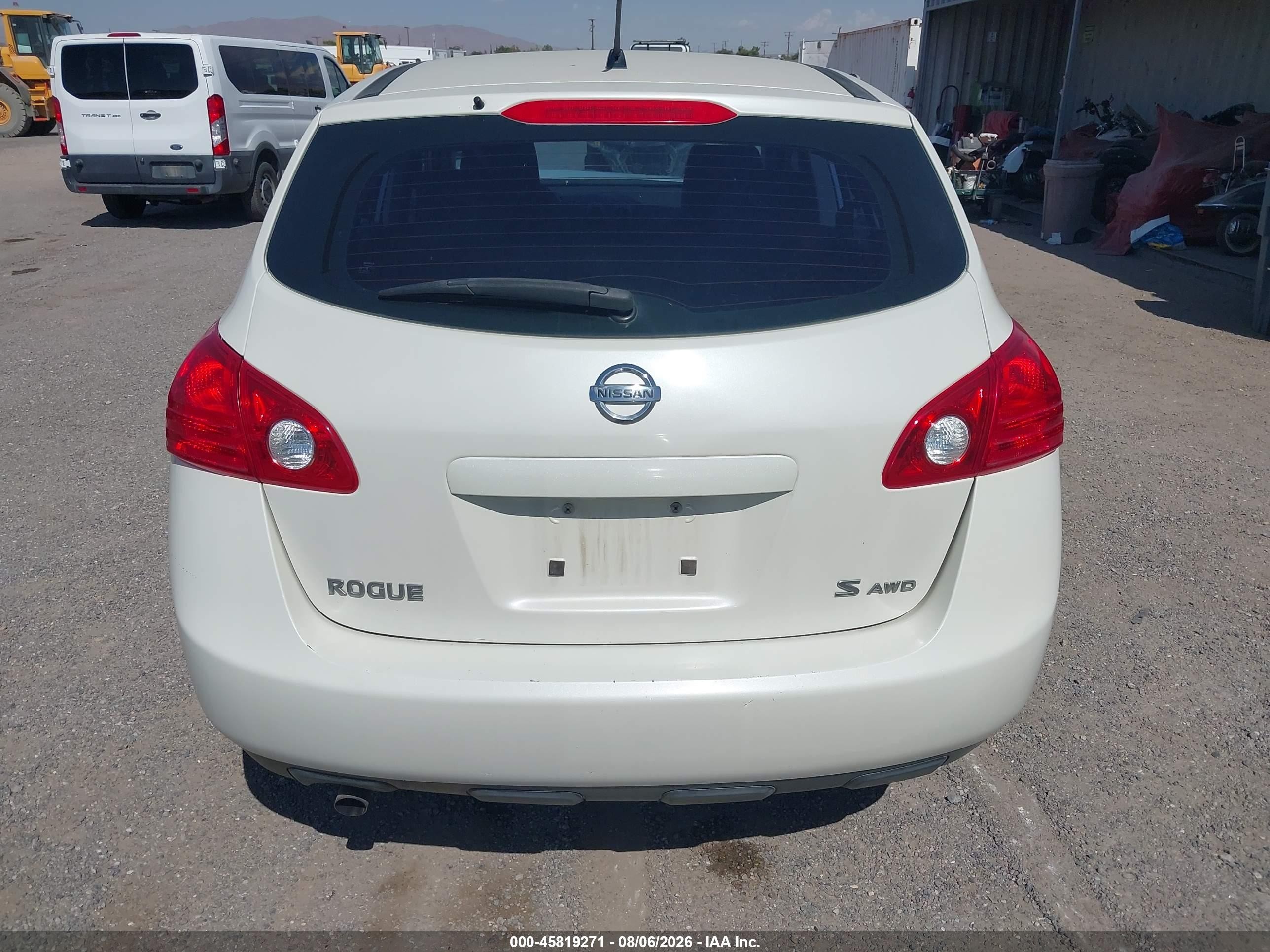2009 Nissan Rogue S White vin: JN8AS58V89W438498