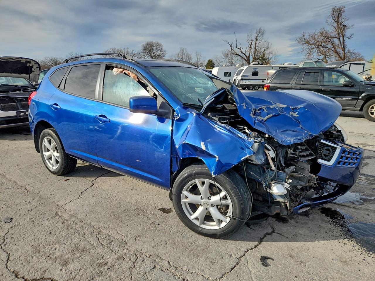 2008 Nissan Rogue S Blue vin: JN8AS58V98W133378