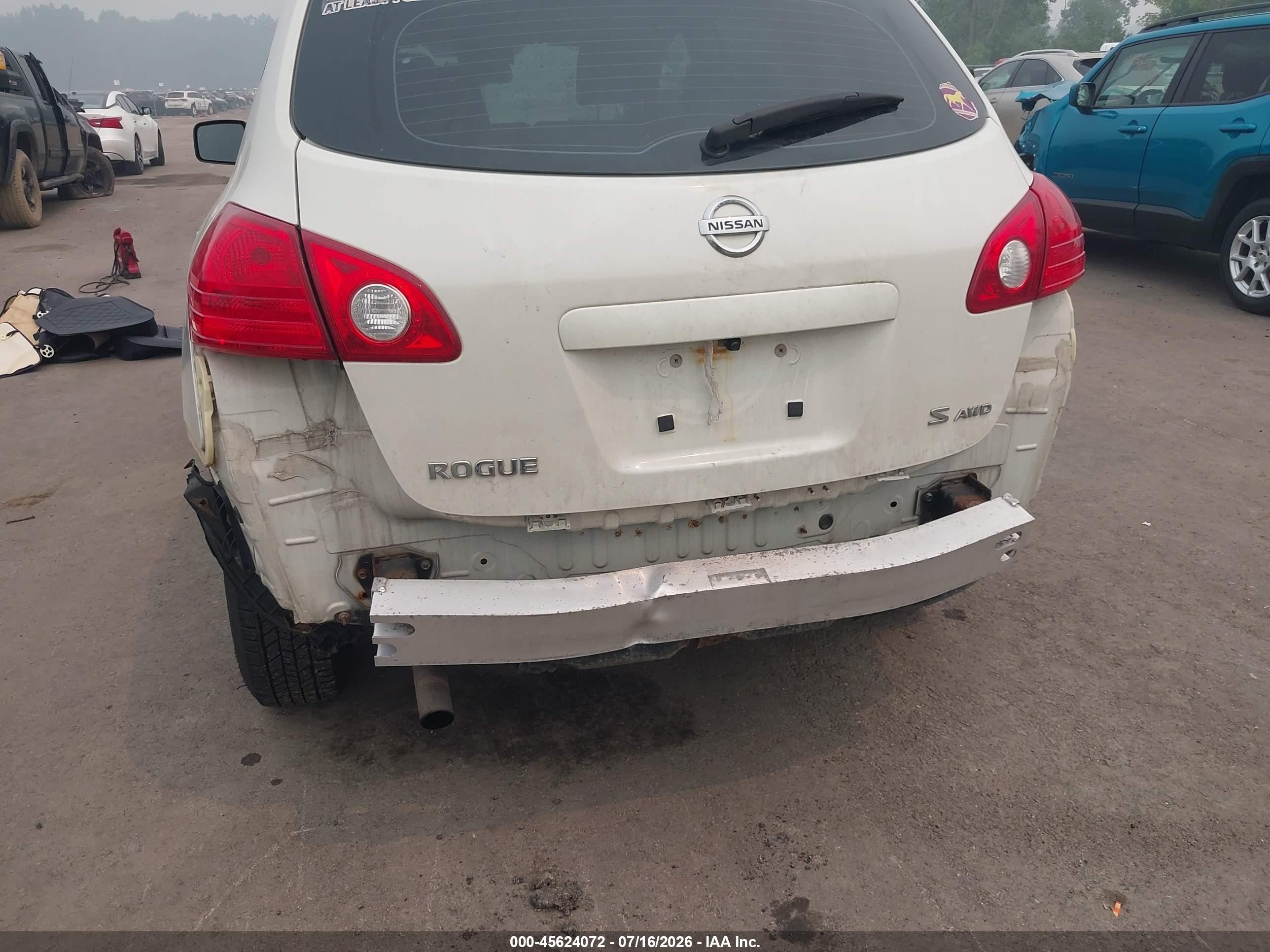 2009 Nissan Rogue S White vin: JN8AS58V99W177656