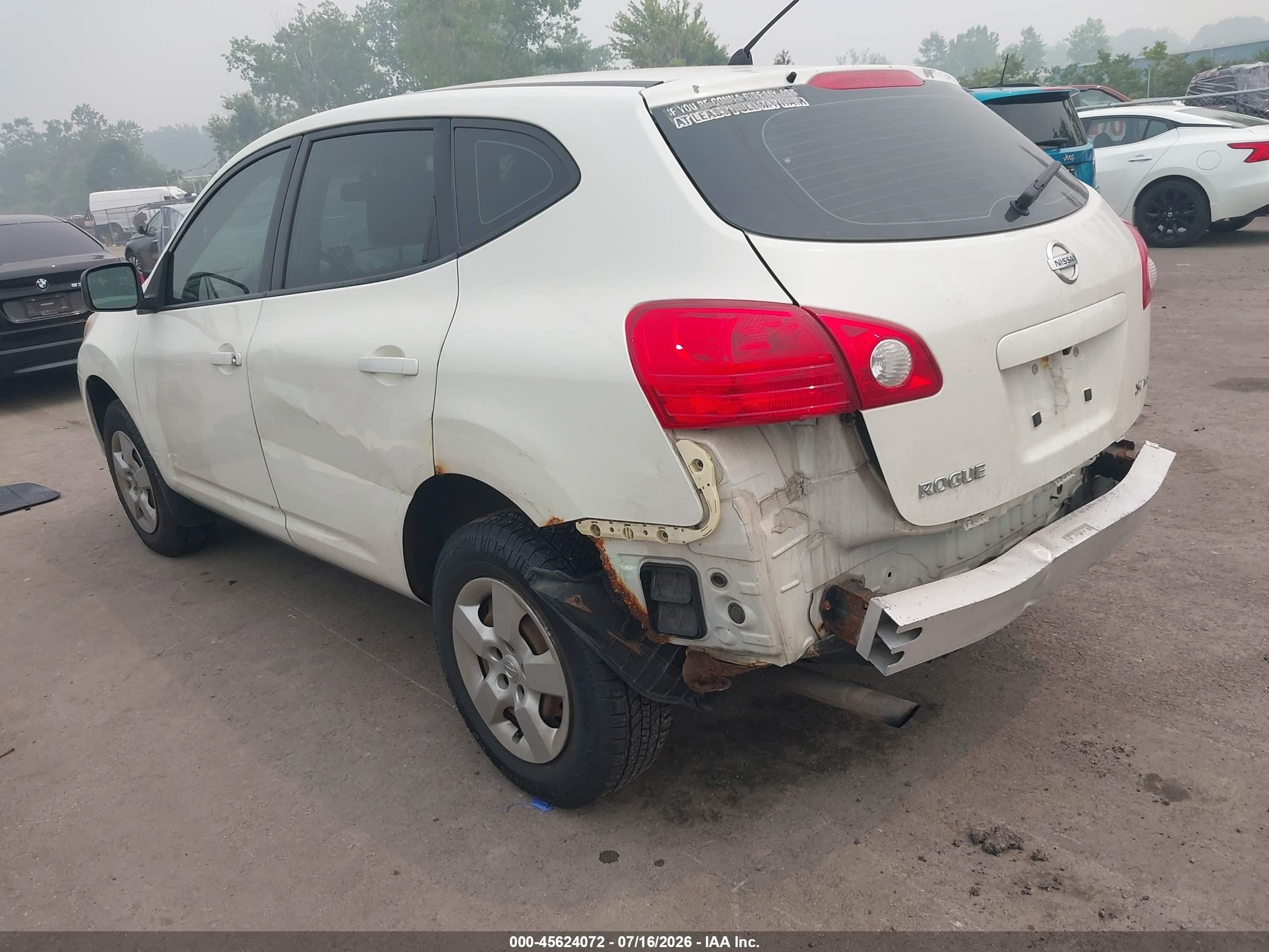 2009 Nissan Rogue S White vin: JN8AS58V99W177656