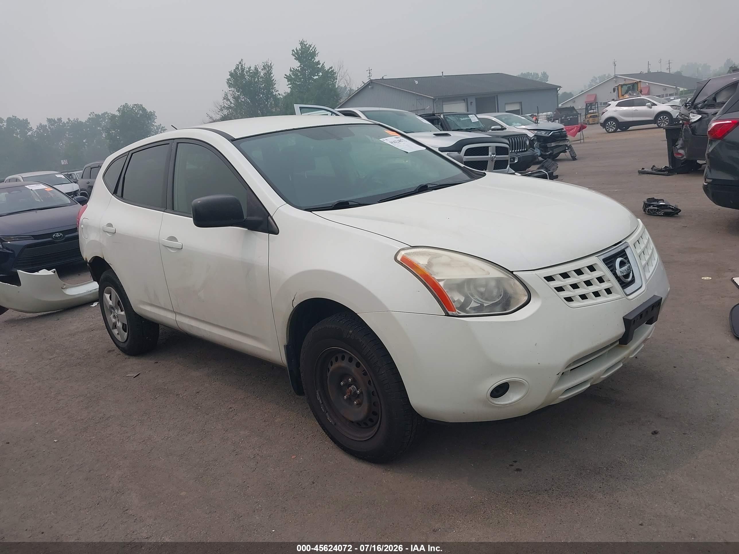 2009 Nissan Rogue S White vin: JN8AS58V99W177656