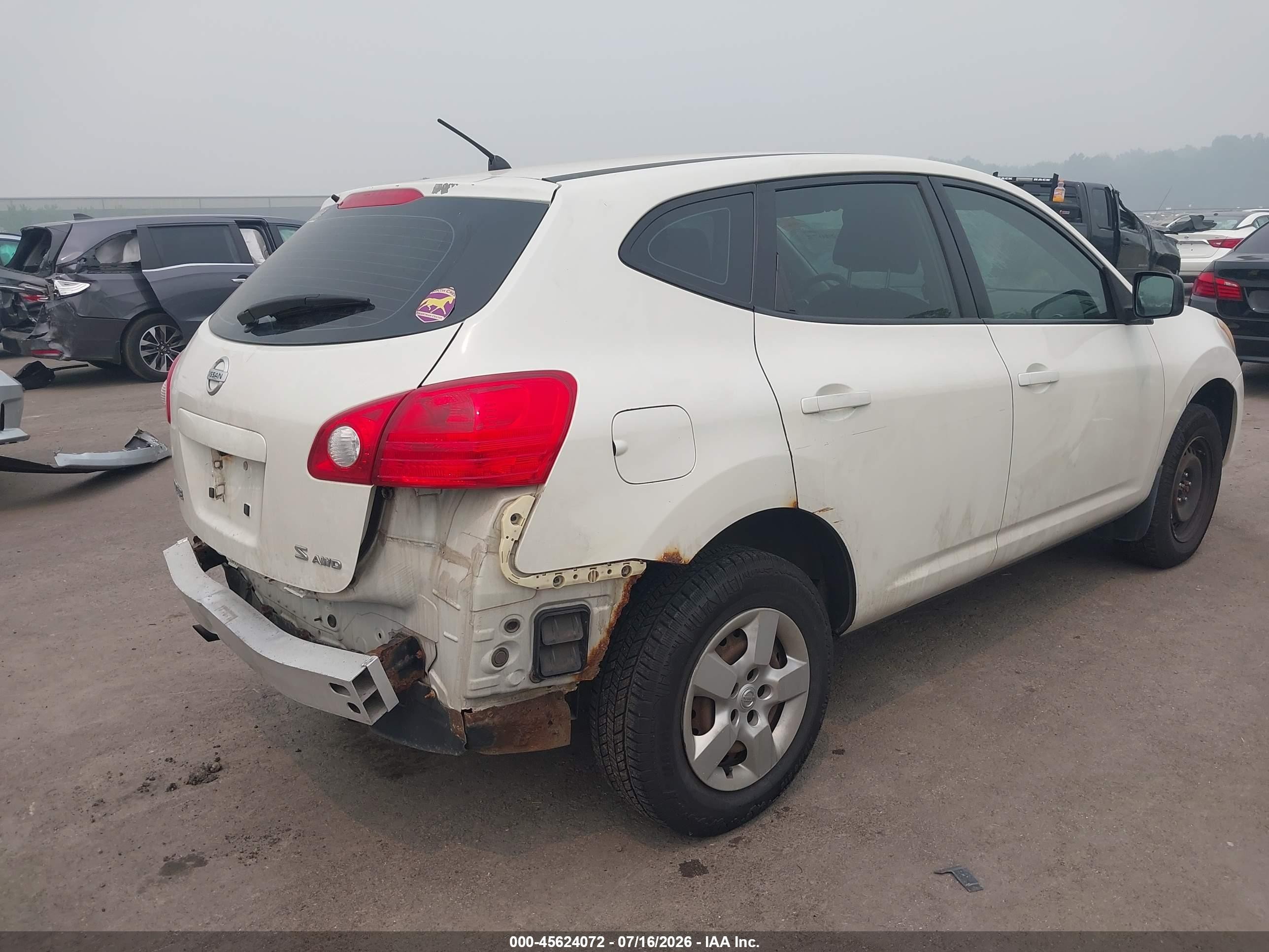 2009 Nissan Rogue S White vin: JN8AS58V99W177656