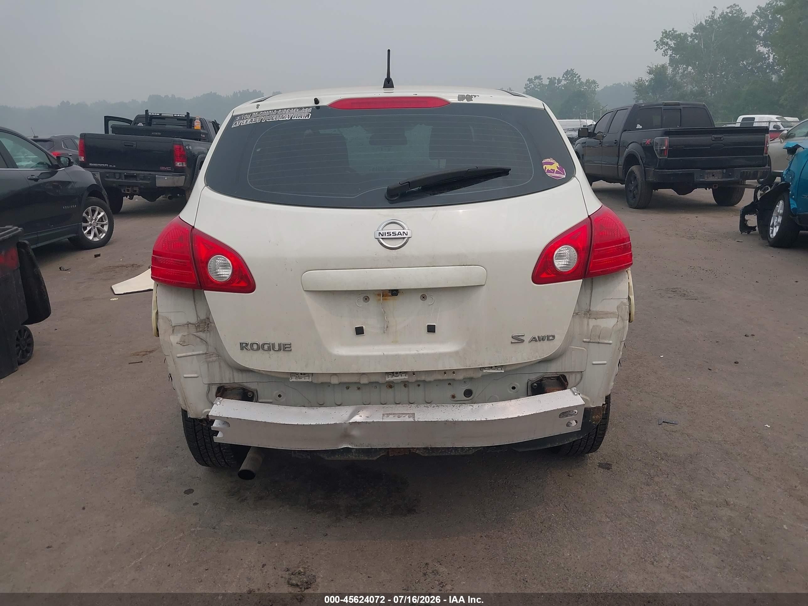2009 Nissan Rogue S White vin: JN8AS58V99W177656