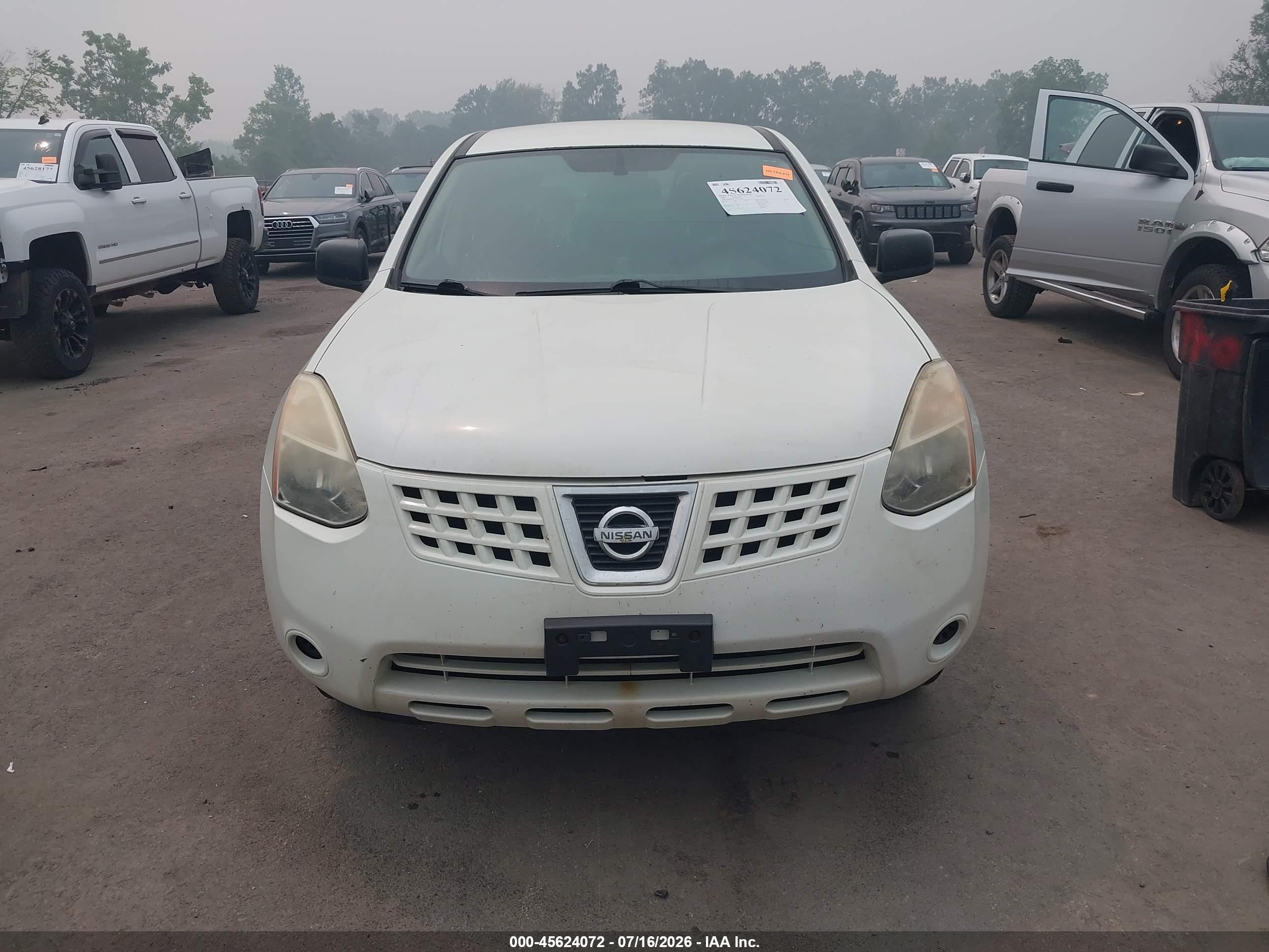 2009 Nissan Rogue S White vin: JN8AS58V99W177656