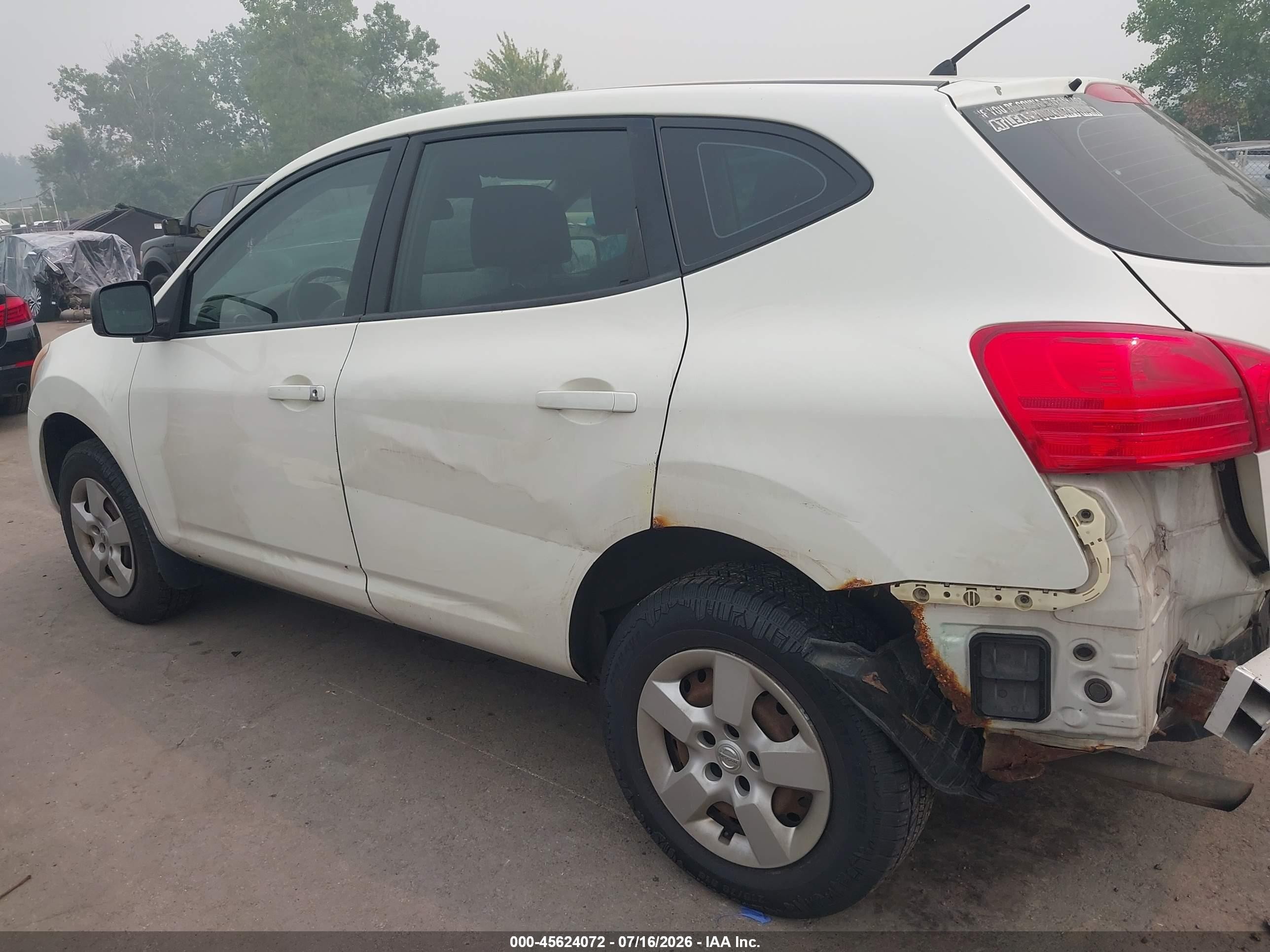 2009 Nissan Rogue S White vin: JN8AS58V99W177656