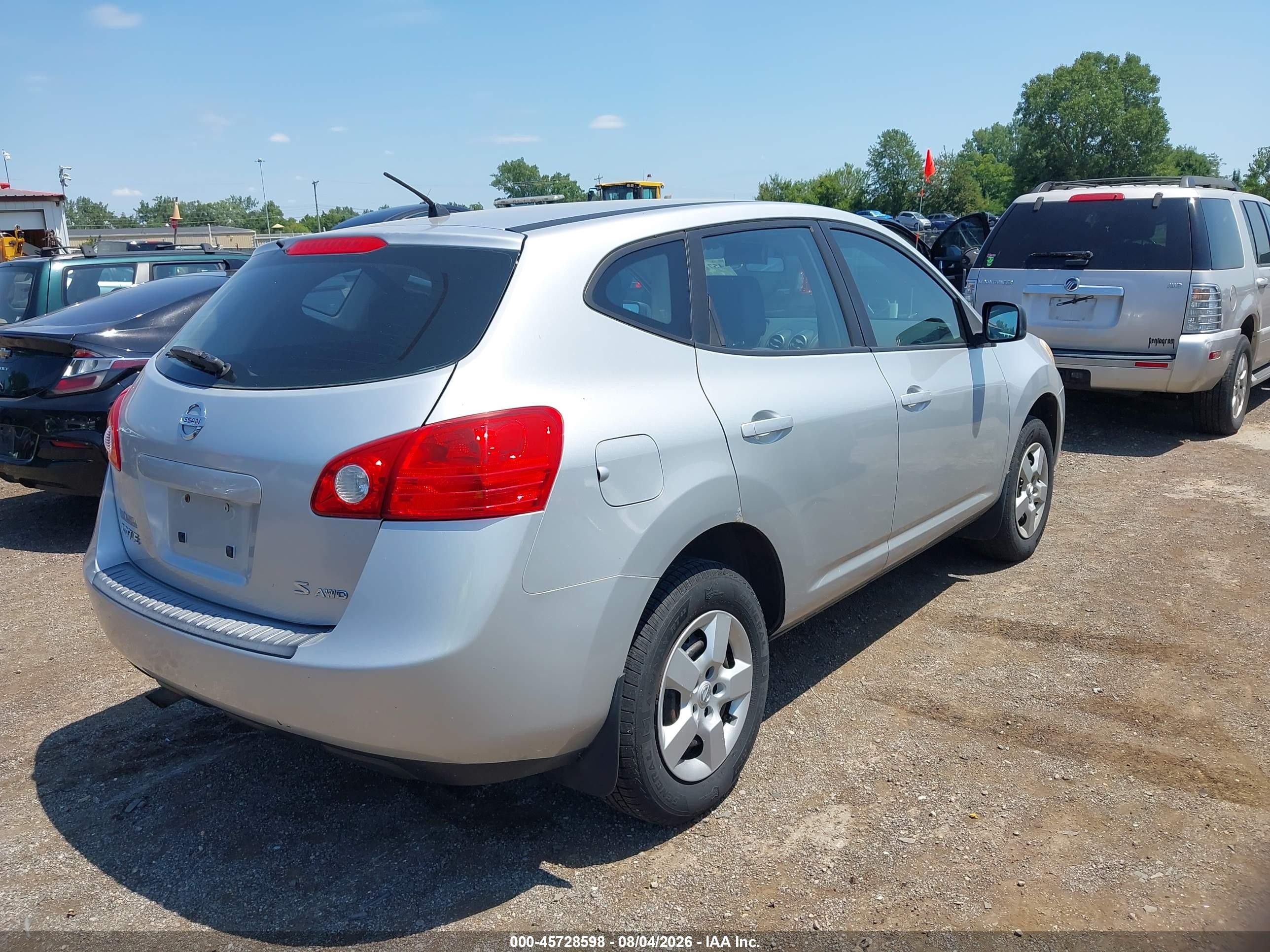 2009 Nissan Rogue S Silver vin: JN8AS58V99W187135