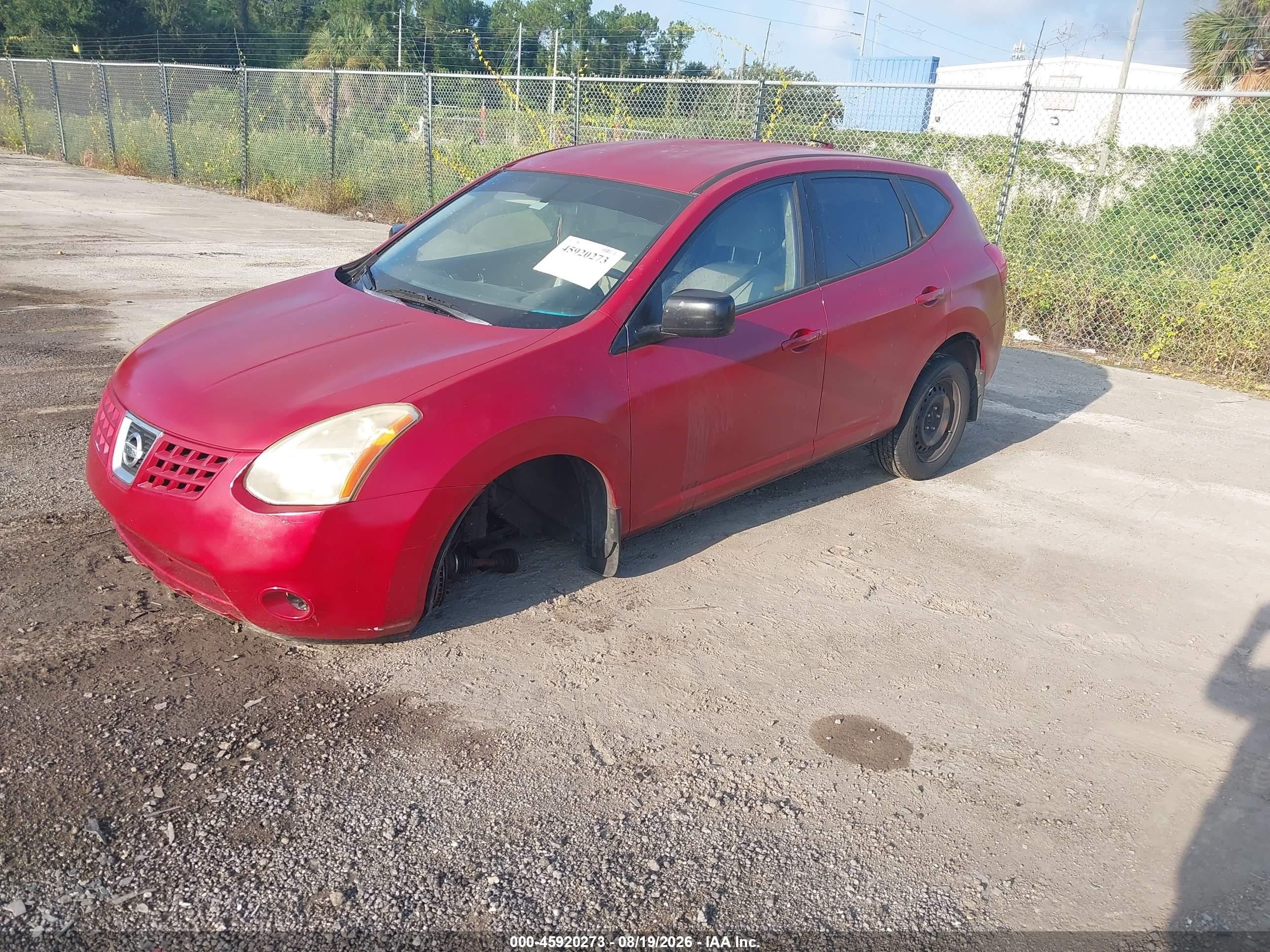 2008 Nissan Rogue S Red vin: JN8AS58VX8W144051